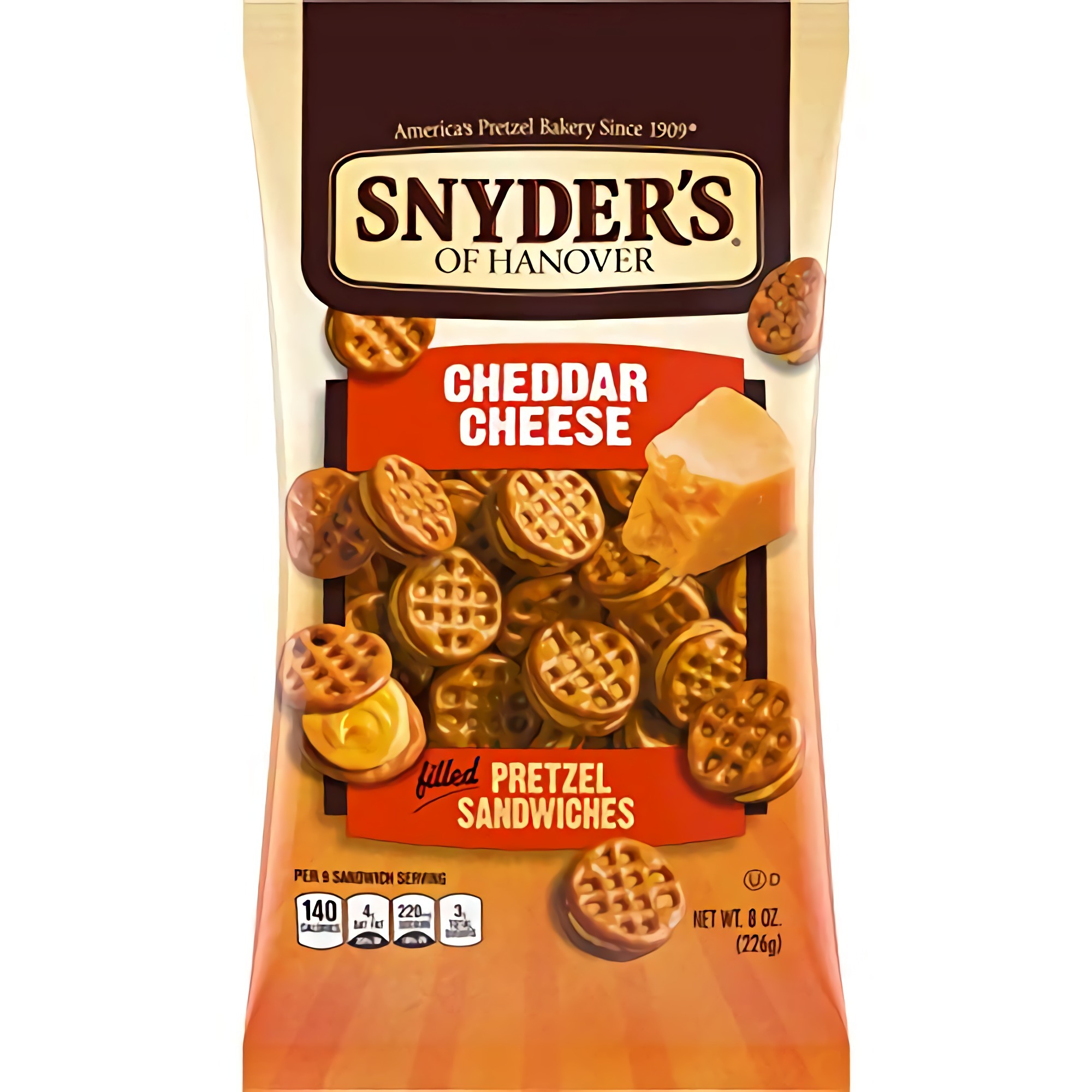 Snyder's of Hanover Pretzel Sandwiches, Cheddar Cheese, 8 Ounce (Pack of 12) 2