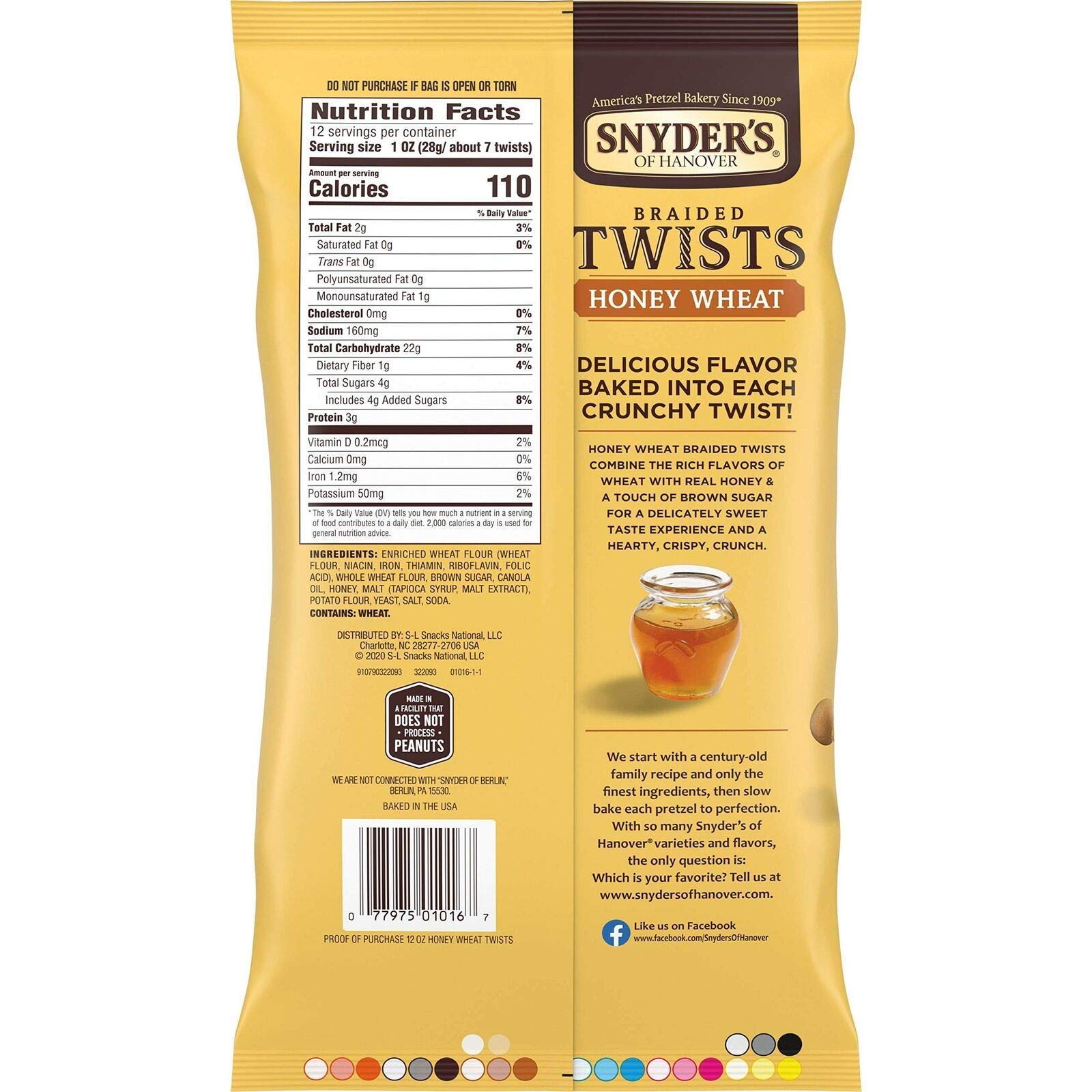 Snyder's Honey Wheat Braided Twists 12oz | 4 Bags 4