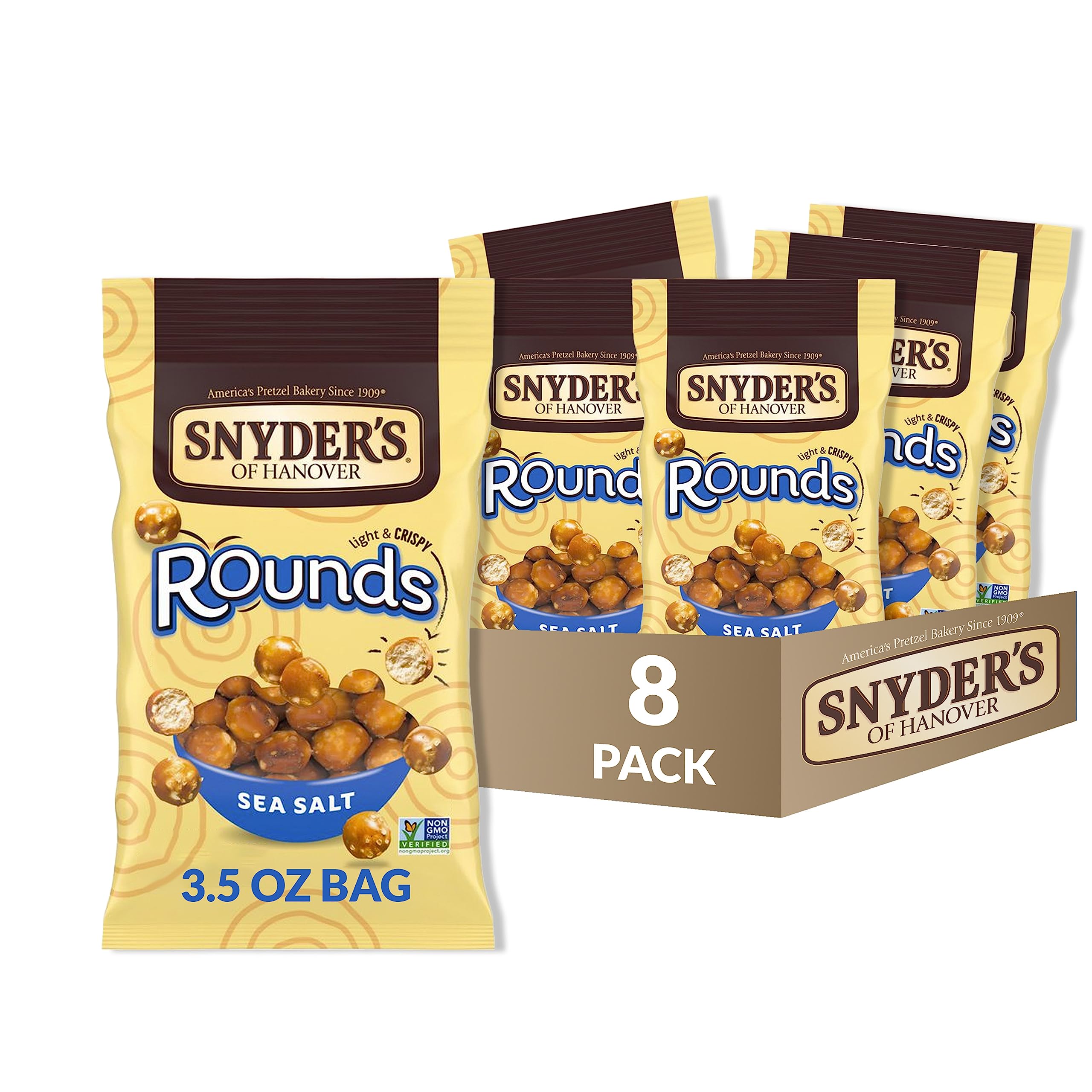 Snyder's of Hanover Pretzels, Rounds, Sea Salt, 3.5 Ounce (Pack Of 8) 2