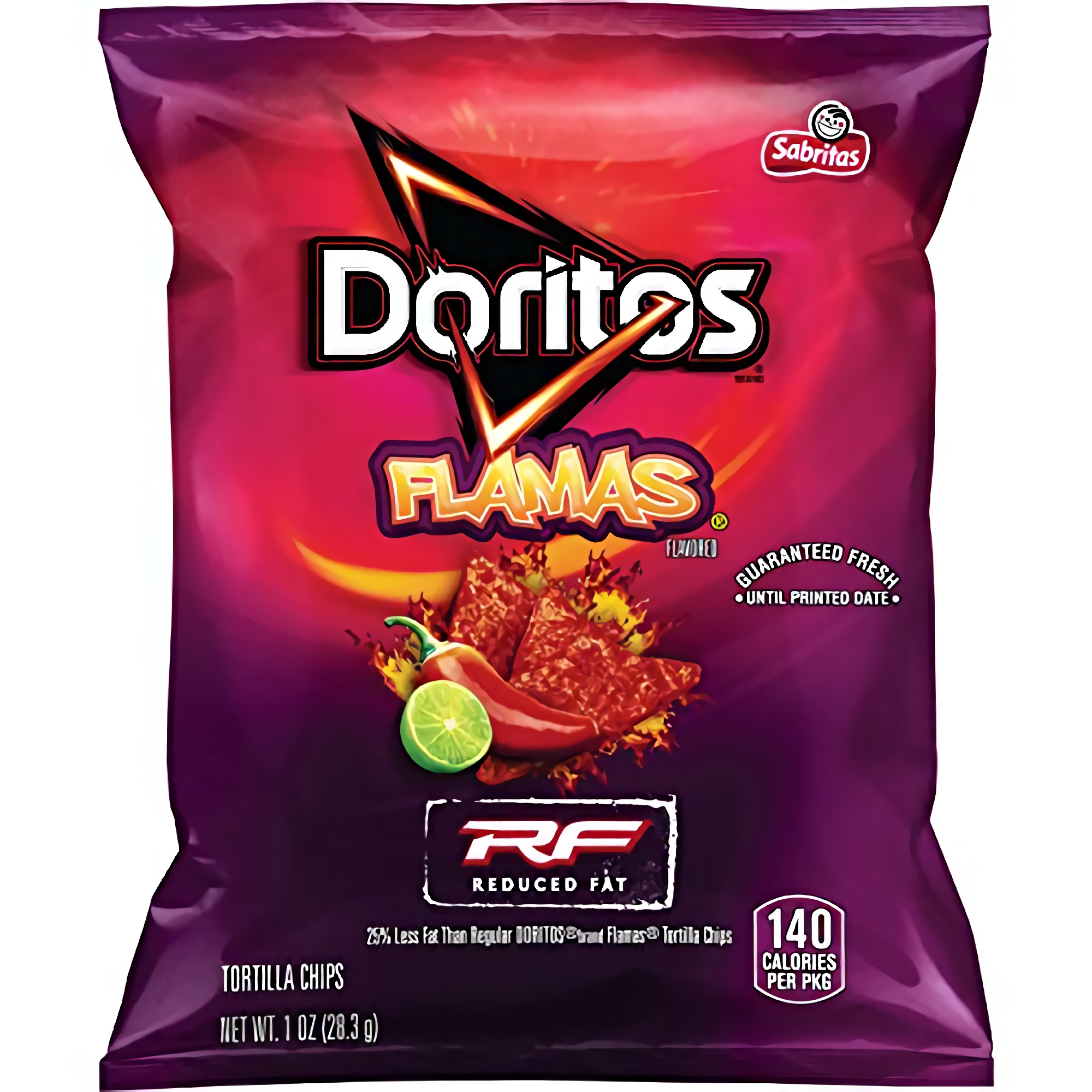 Doritos Reduced Fat Tortilla Chips, Flamas Flavored, 1 Ounce (Pack of 72)