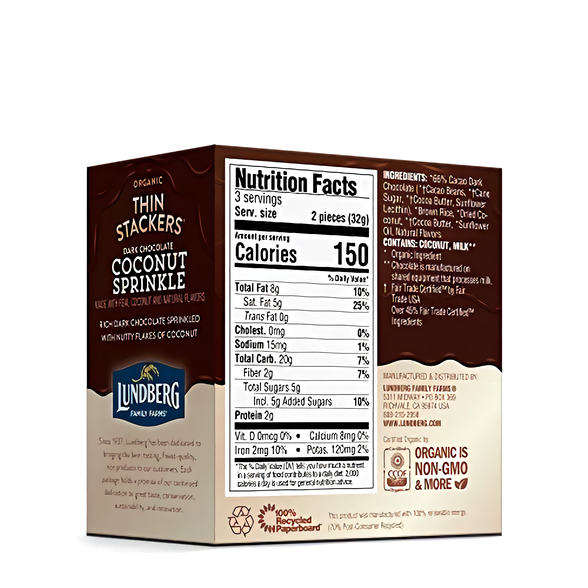 Lundberg, Organic Thin Stackers, 3.4 oz (GlutenFree, Whole Grain, Kosher Dairy, USDA Organic, NonGMO Project Verified, F 3