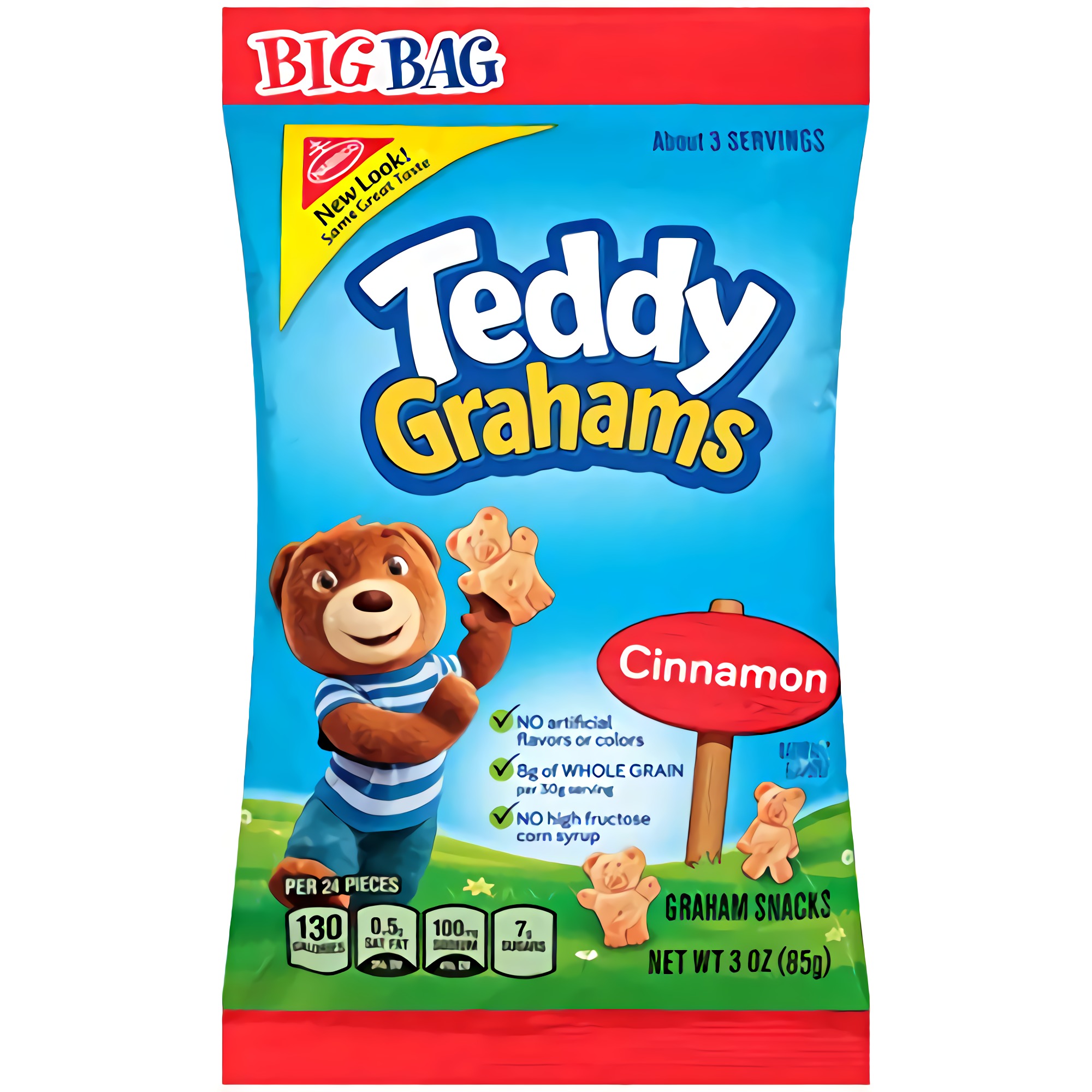 Teddy Grahams Cinnamon Graham Snacks, Big Bag, 3 Ounce (Pack of 12) 2