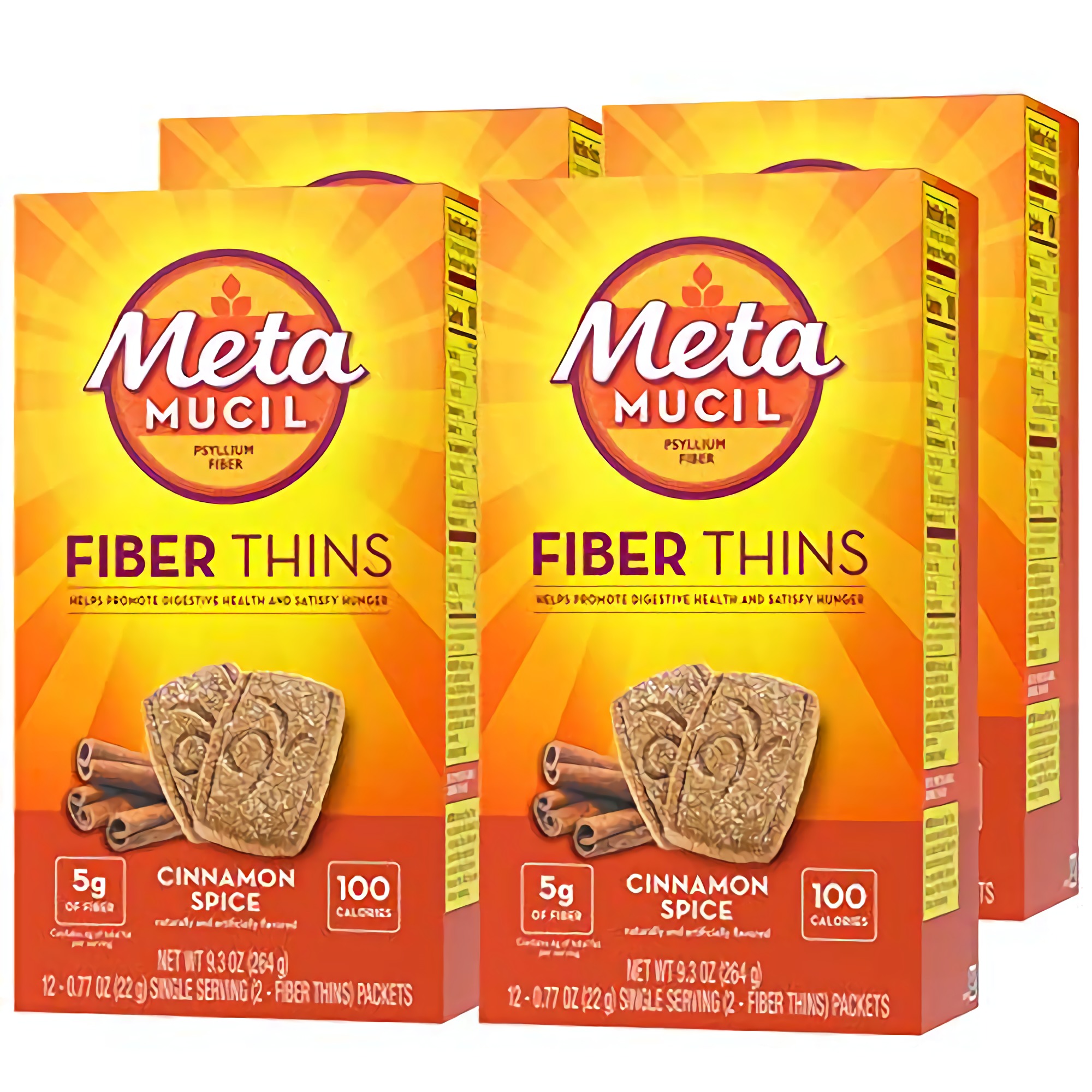 Metamucil Fiber Thins Wafers, Cinnamon Spice | 4 Boxes 2