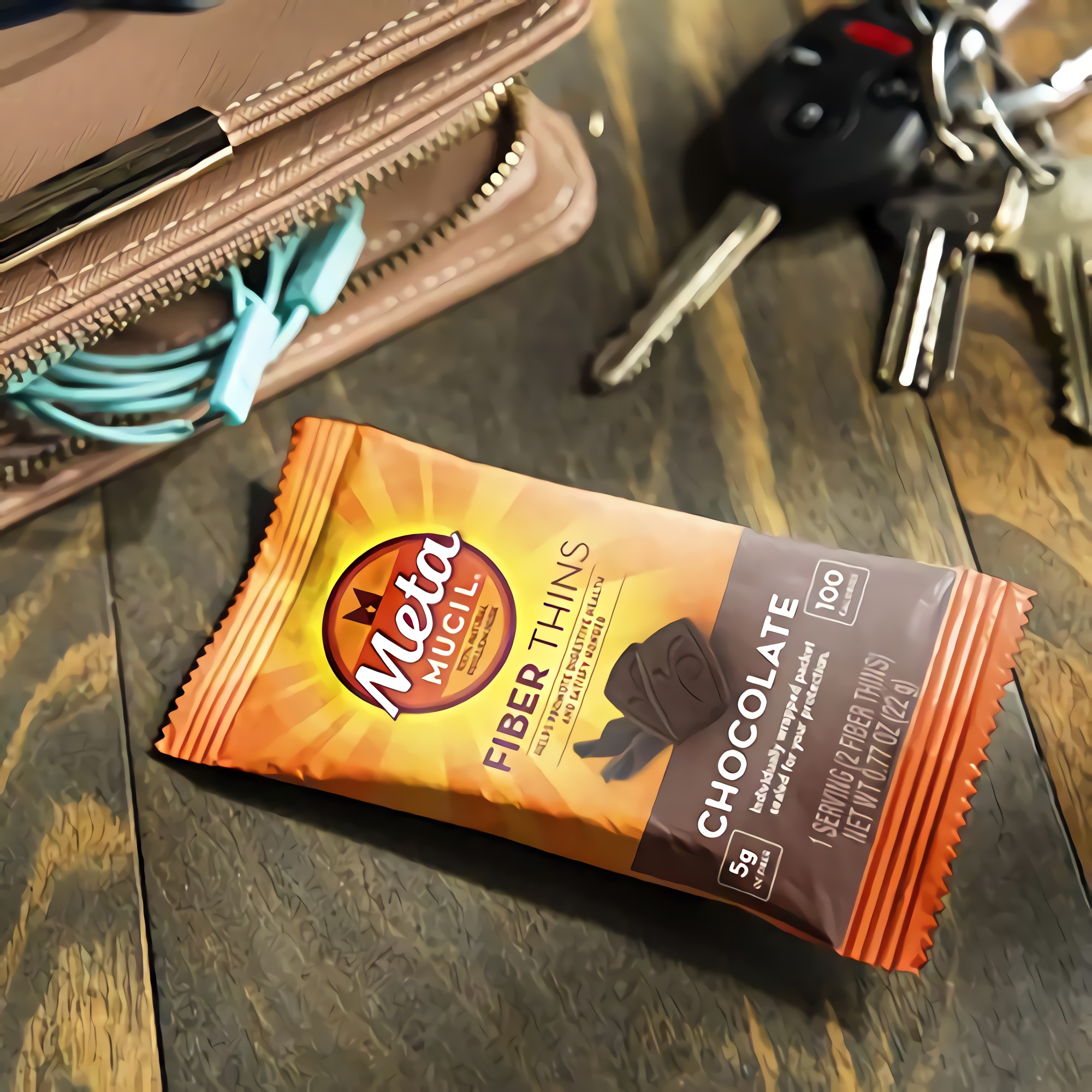 Metamucil Fiber Thins Wafers, Chocolate Flavored | 4 Boxes 6