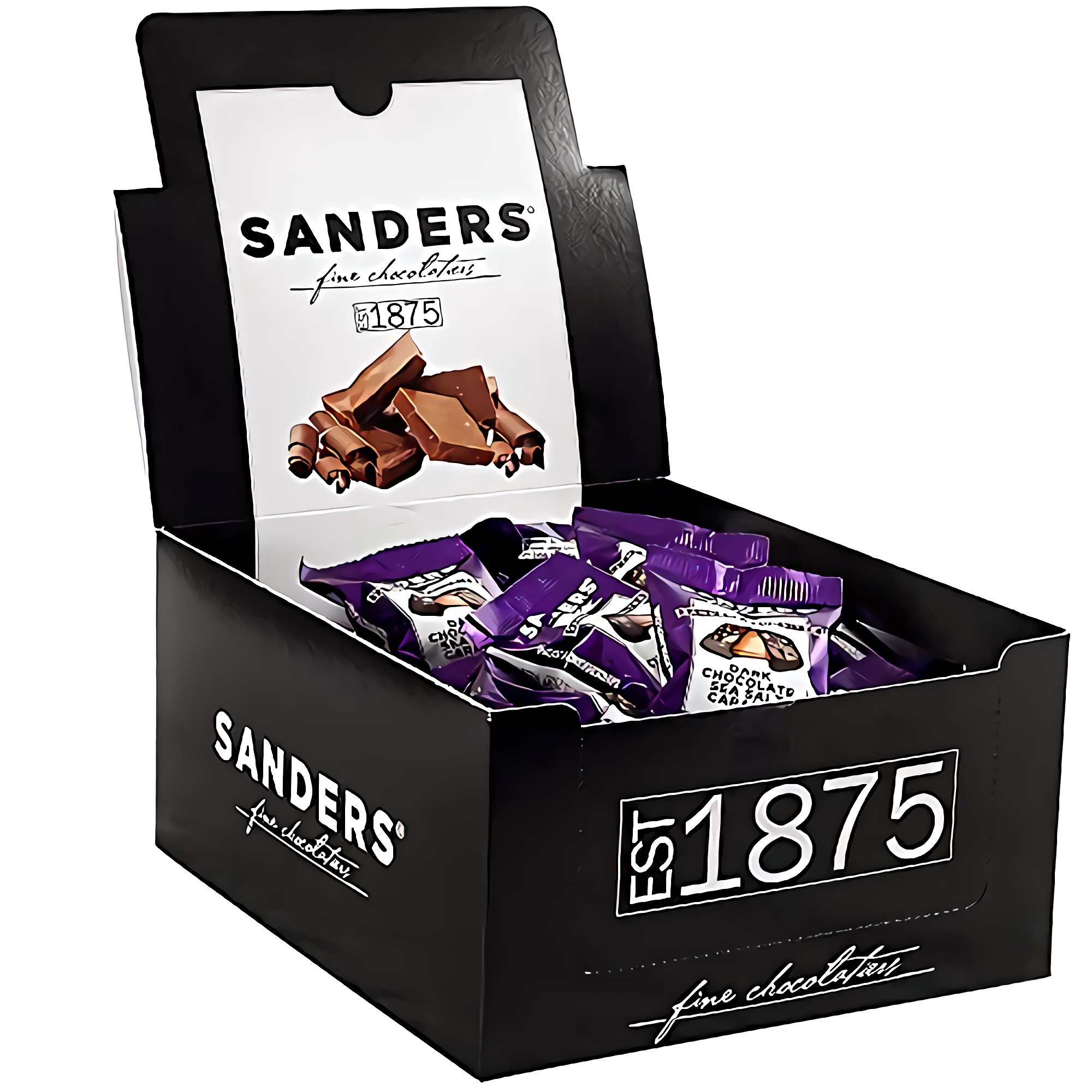 Sanders Dark Chocolate Sea Salt Caramels, Kettle Cooked Caramel Covered in Dark Chocolate, Individually Wrapped (48 Count) 2