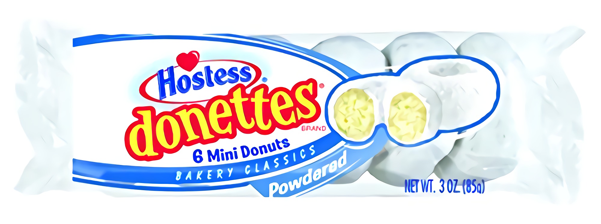 Hostess Donettes Mini Donuts, Powdered, 3 ounce (Pack of 10) 3