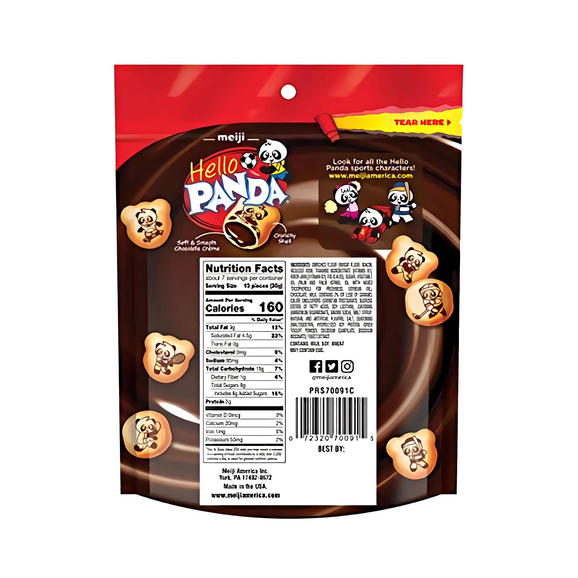 Meiji Hello Panda Cookies, Chocolate Creme Filled, Resealable Package - 7 oz, Pack of 6 - Bite Sized Cookies with Fun Pa 4