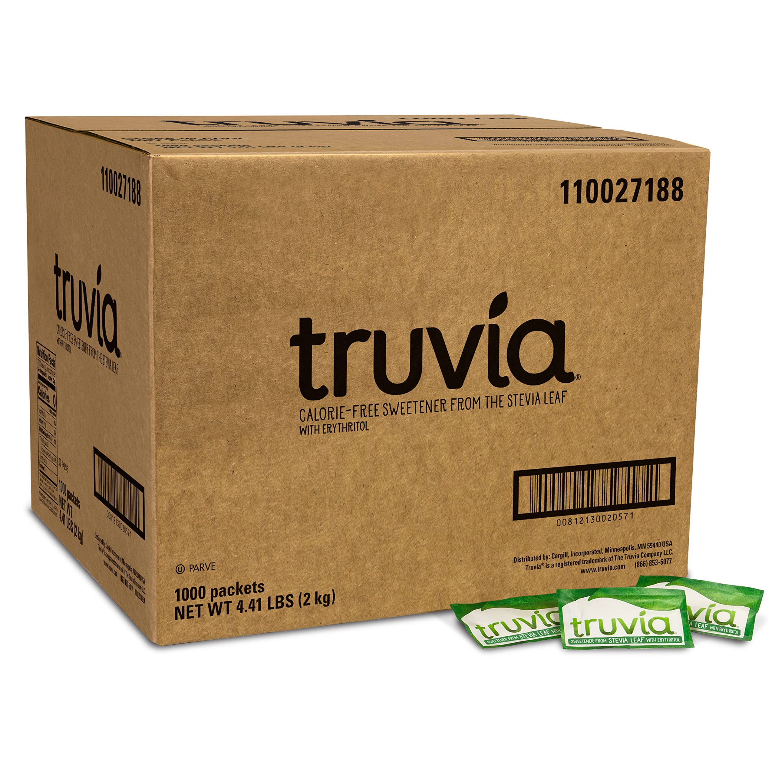 Truvia Natural Stevia Sweetener Packets, (Net Wt. 70.5 oz), 1000 Count (Pack of 1) 2