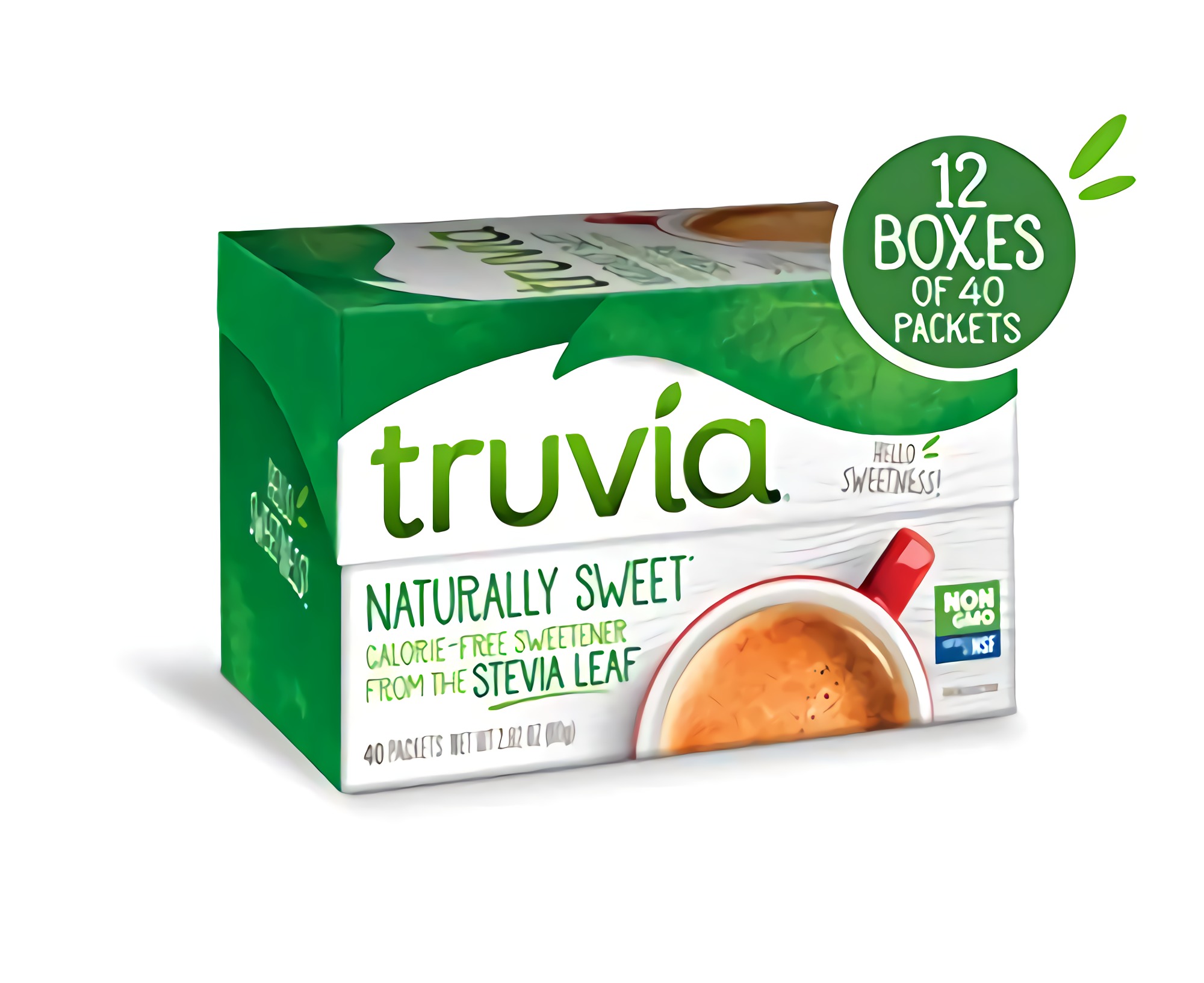 Truvia Natural Stevia Sweetener Packets, (Net Wt. 2.82 oz), 40 Count (Pack of 12) 4
