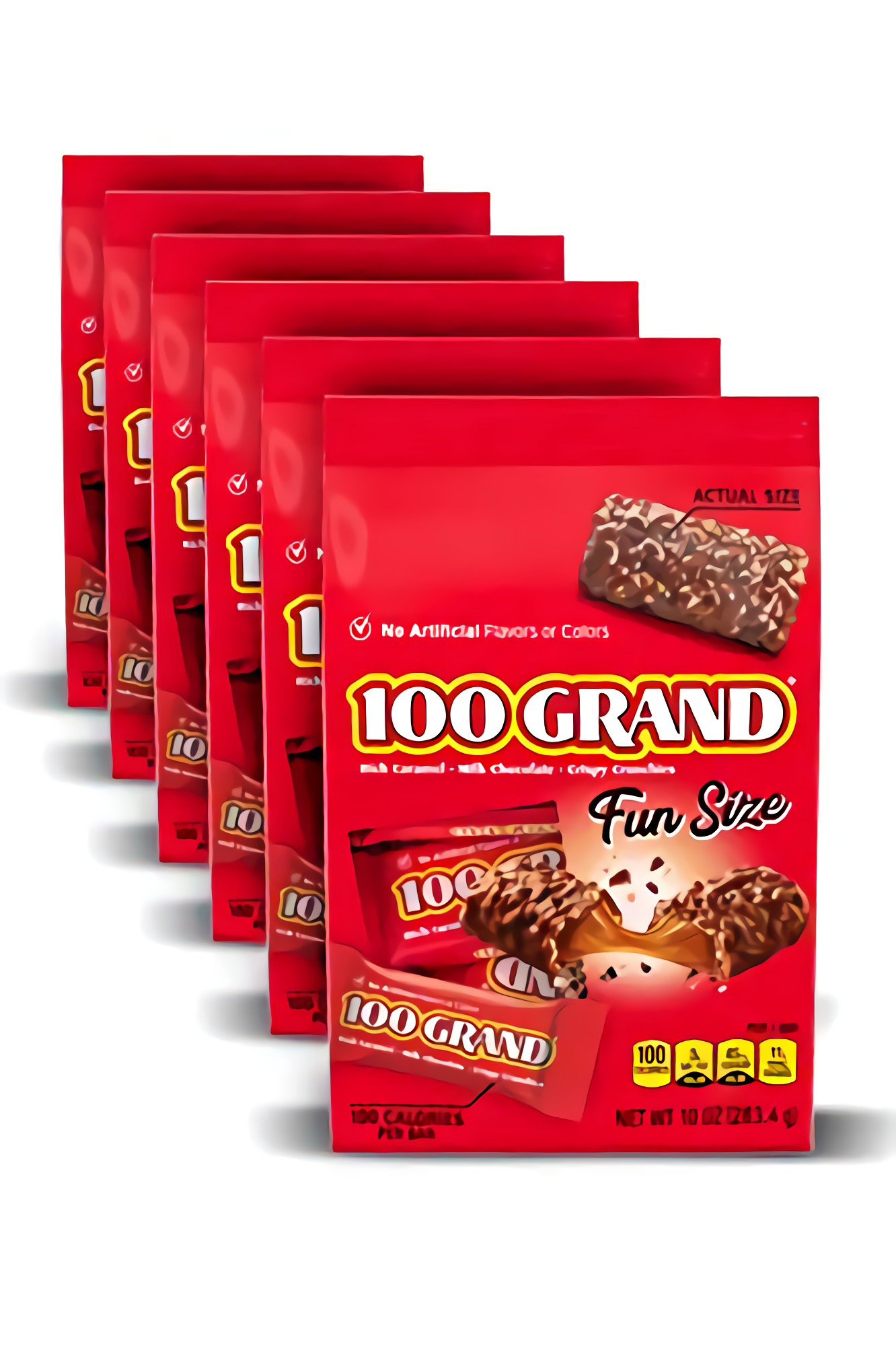 100 Grand Milk Chocolate Fun Size Candy Bars, 10 Ounce, 6 Count