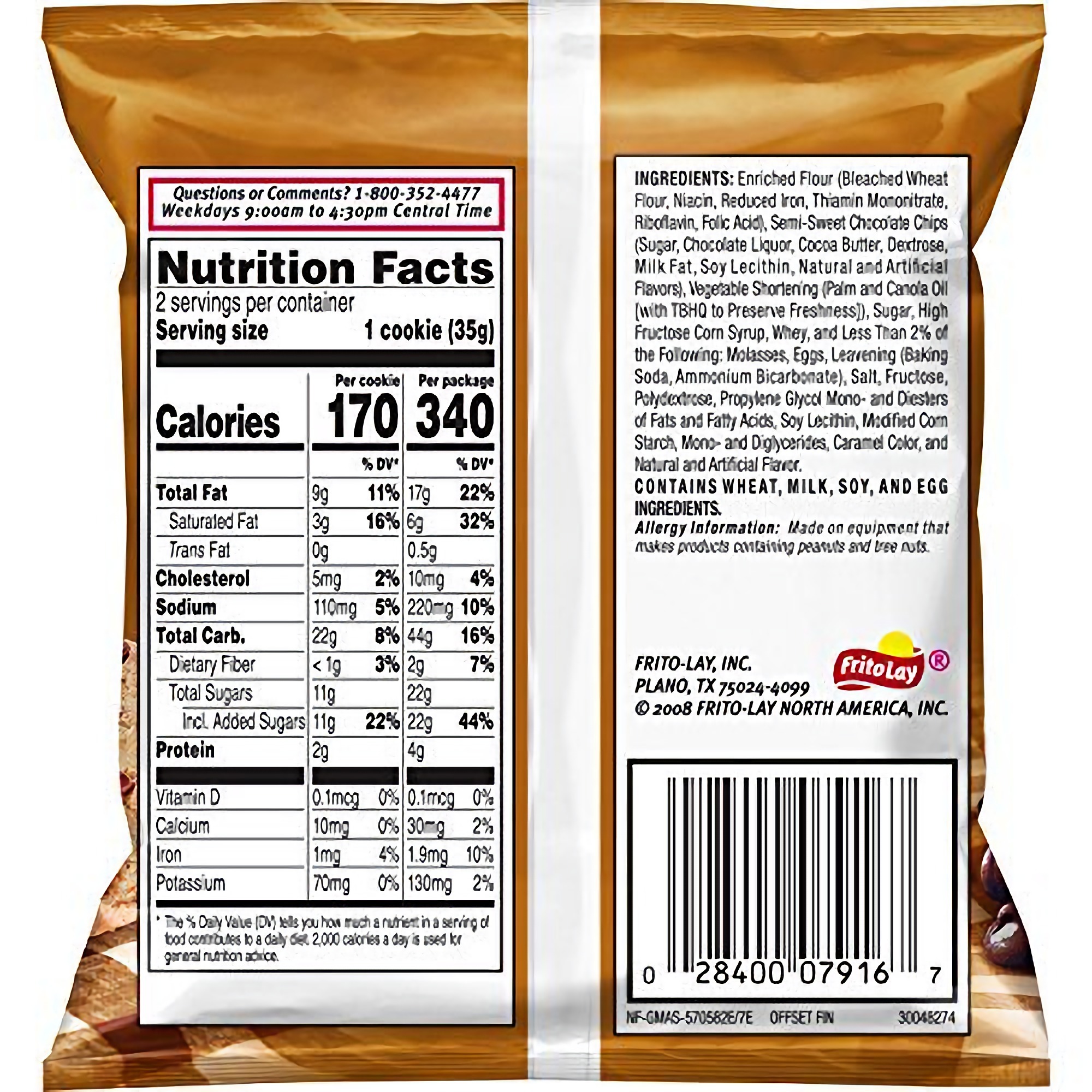 Grandma's Chocolate Chip Cookies, 2.5 Ounce (Pack of 60) 4