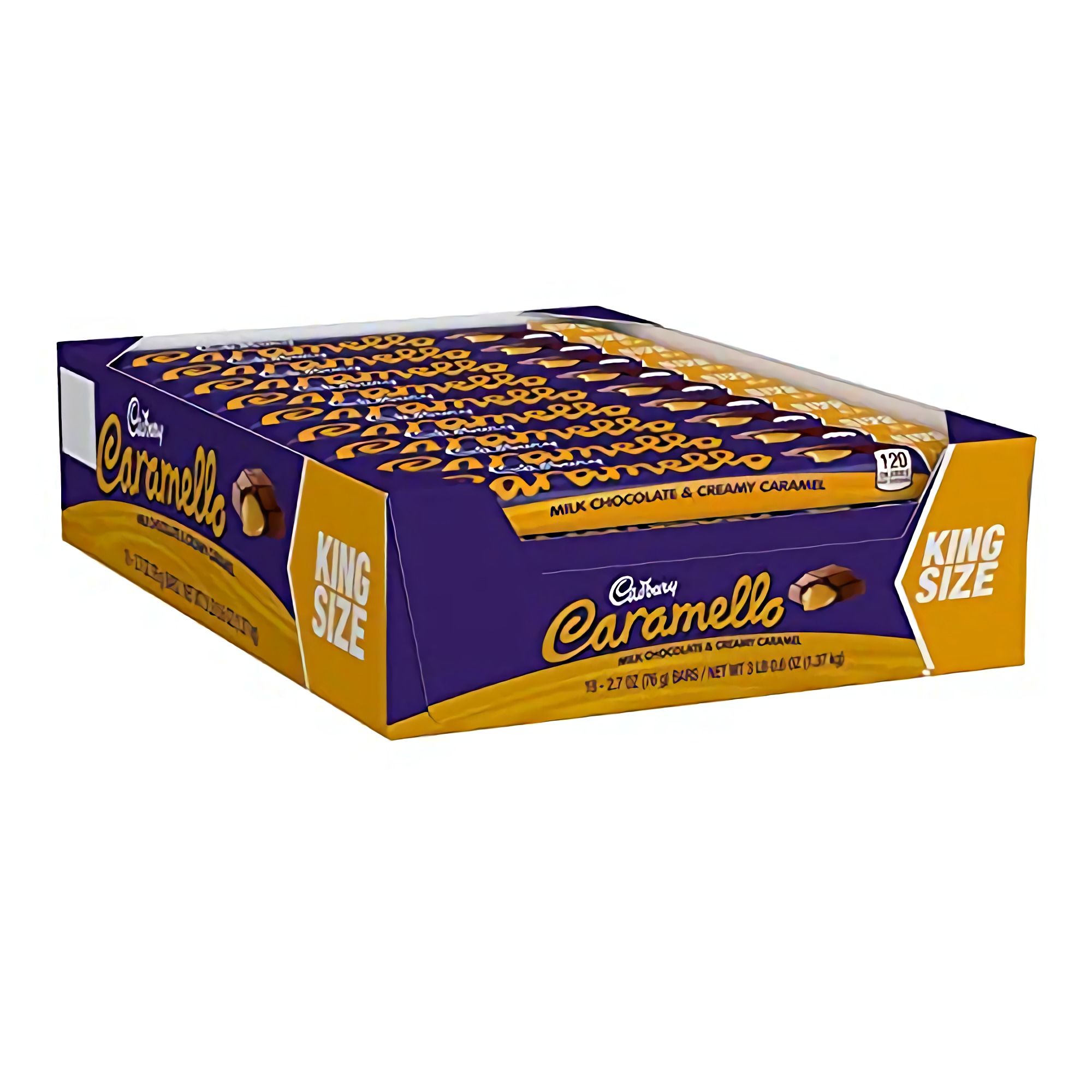 CADBURY CARAMELLO Milk Chocolate and Caramel King Size Candy, Bulk, 2.7 oz Bars (18 Count)