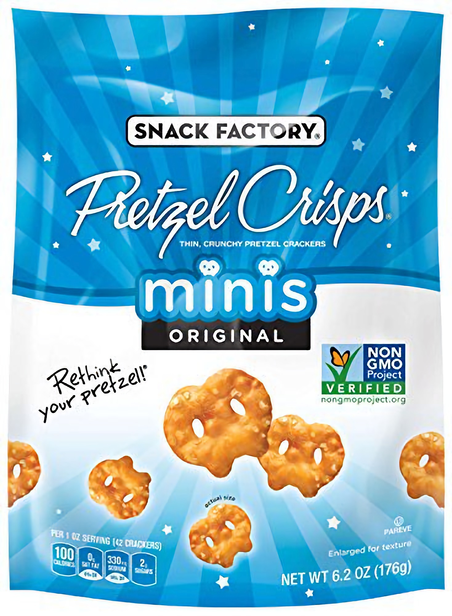 Snack Factory Pretzel Crisps, Original Minis, 6.2 Ounce (Pack of 12) 2