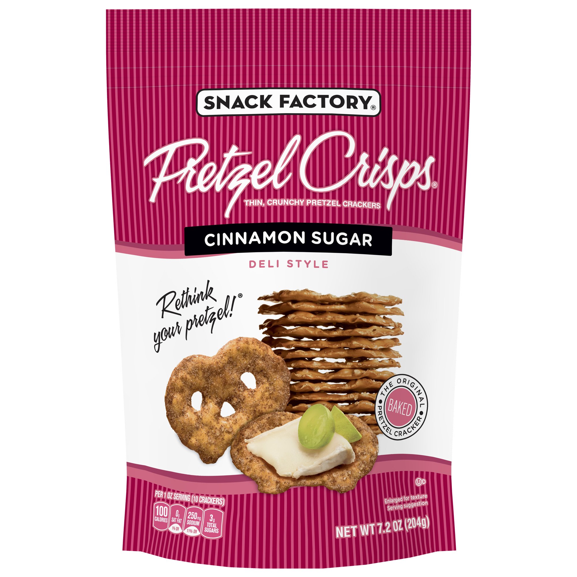 Snack Factory Pretzel Crisps, Cinnamon Sugar, 7.2 Ounce (Pack of 12) 2