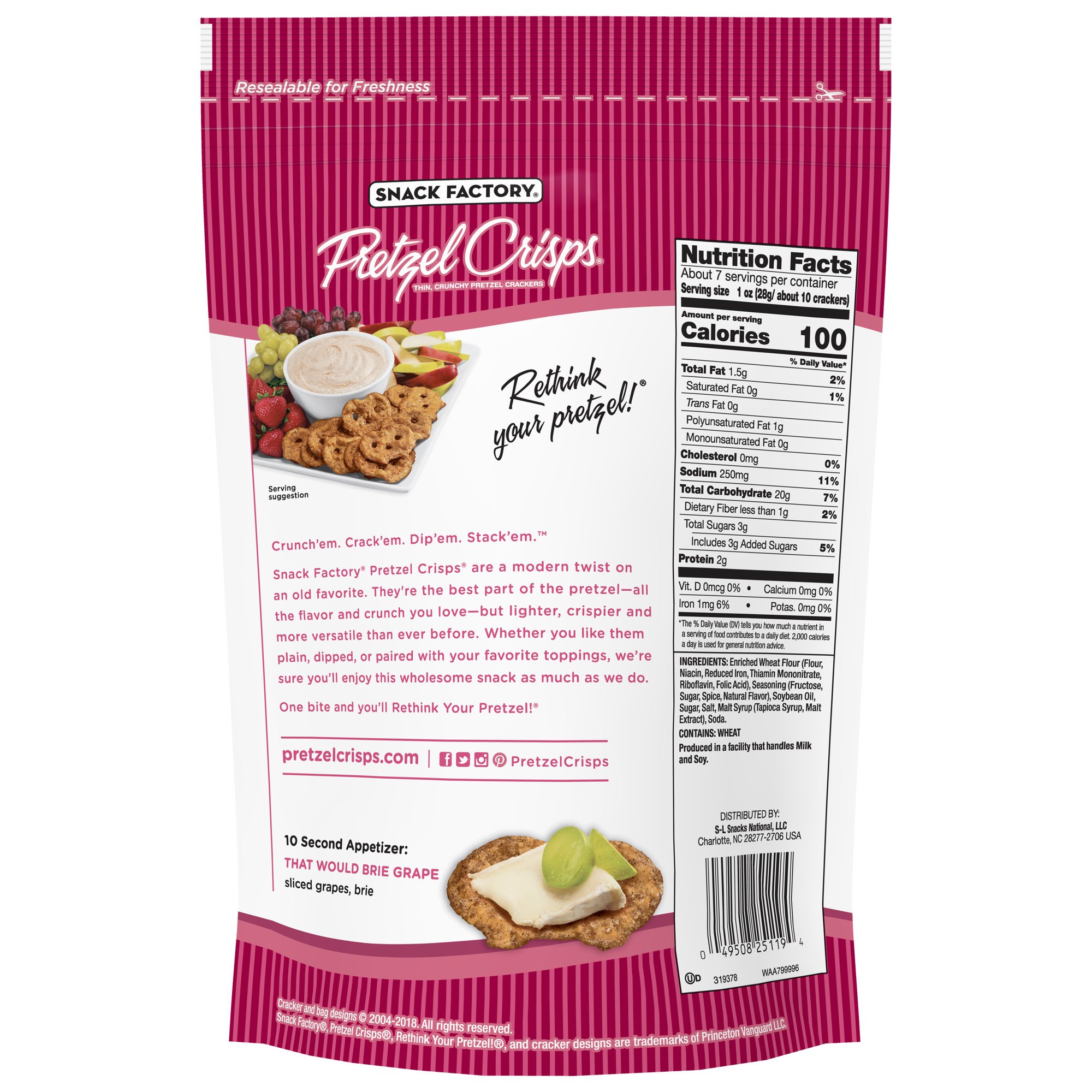 Snack Factory Pretzel Crisps, Cinnamon Sugar, 7.2 Ounce (Pack of 12) 5