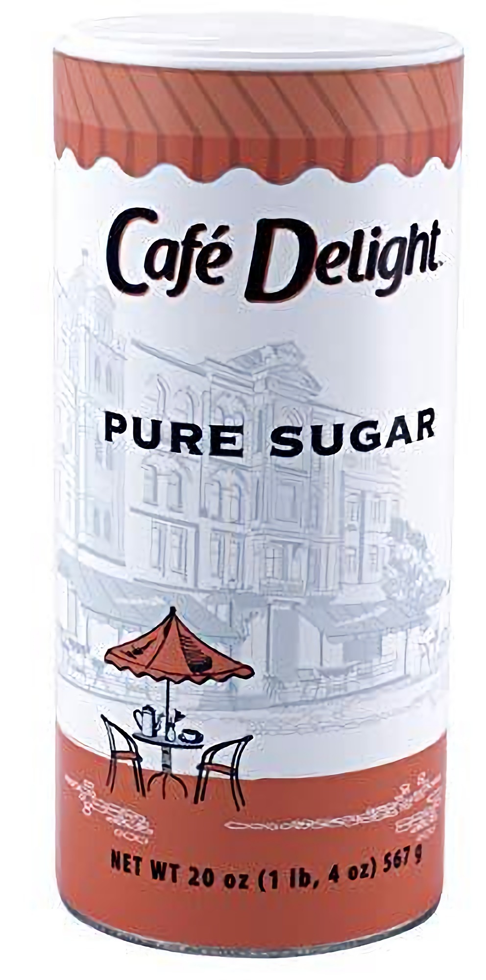 Cafe Delight Granulated Sugar Canister, 20 Oz (Pack of 6) 2
