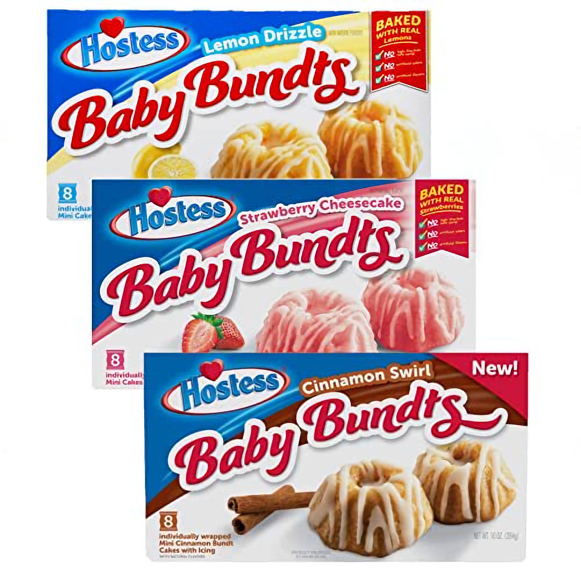 Hostess Strawberry Cheesecake Baby Bundt Cakes | 10 Ounce | Box of 8 | Pack of 3 (24 Total Cakes) 5