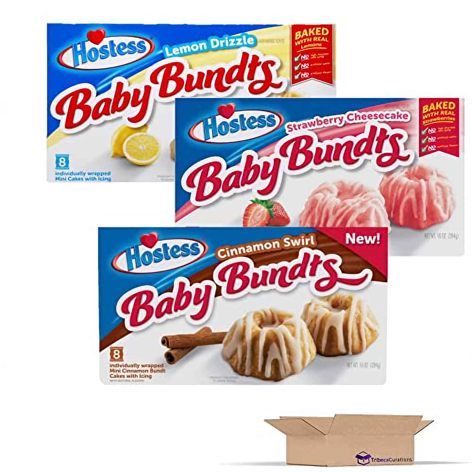Hostess Strawberry Cheesecake Baby Bundt Cakes | 10 Ounce | Box of 8 | Pack of 3 (24 Total Cakes) 4