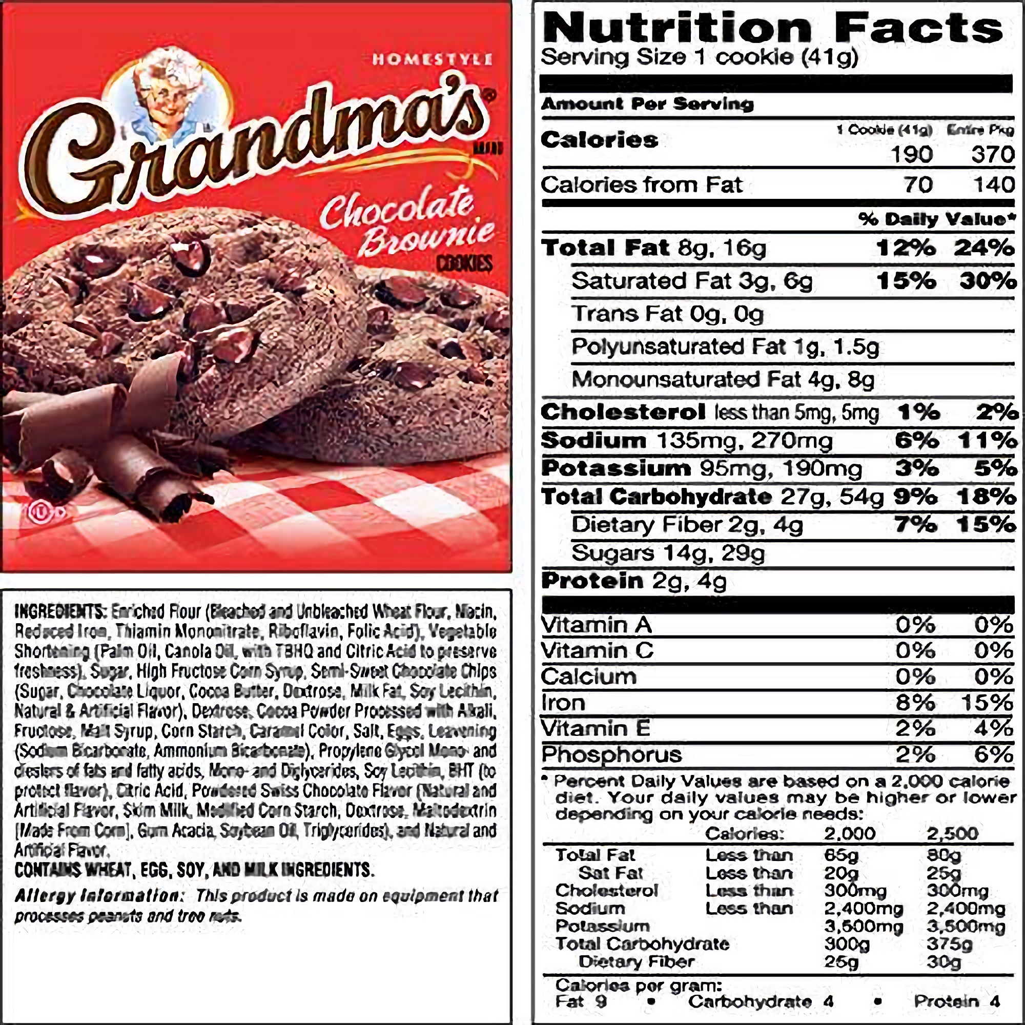 Grandma's Chocolate Brownie Cookie, 2.5 Ounce (60 Cookies) 3