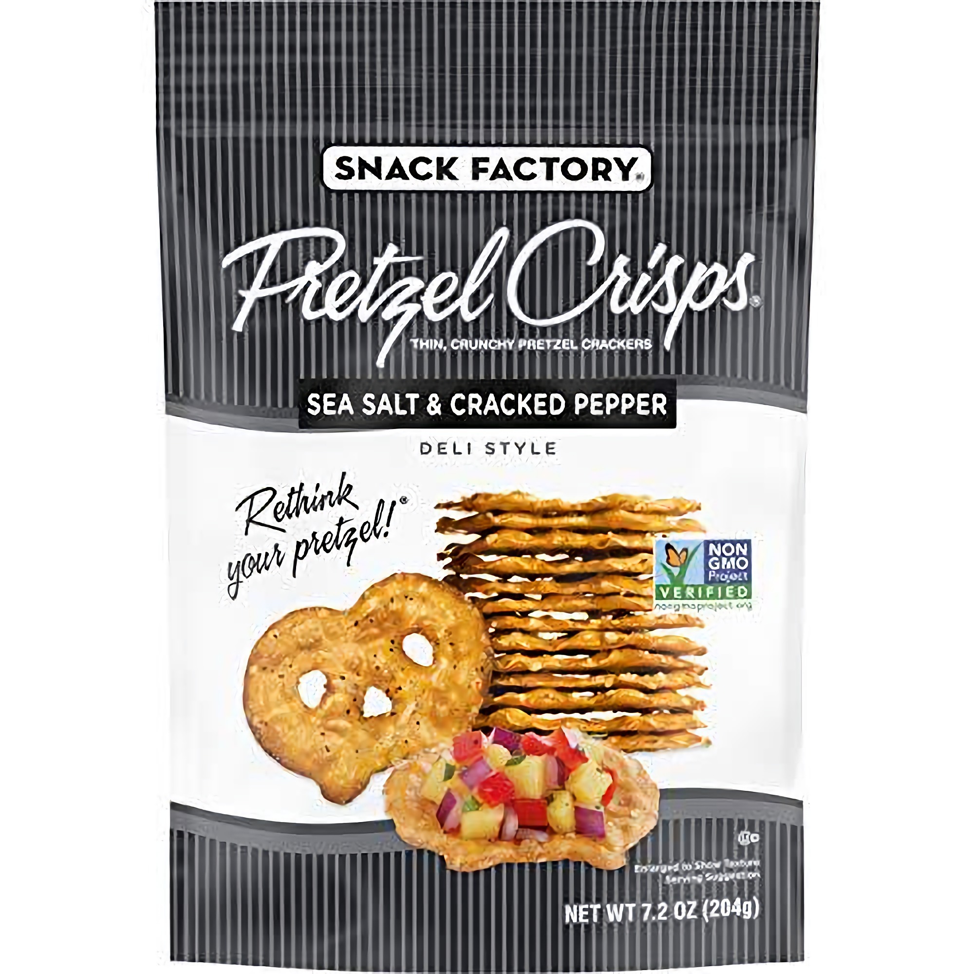 Snack Factory Pretzel Crisps Sea Salt & Cracked Pepper, 7.2 Ounce (Pack of 12) 2