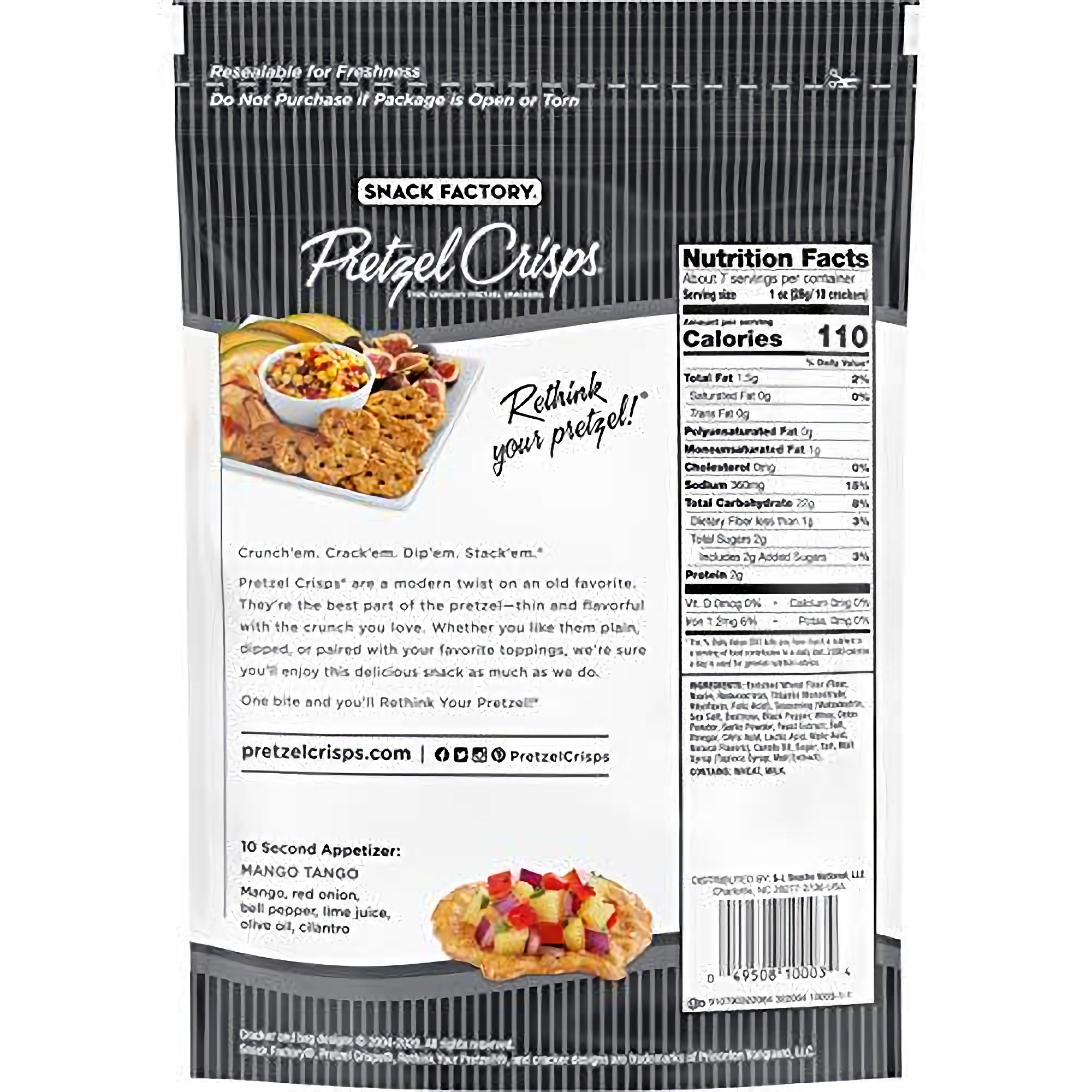 Snack Factory Pretzel Crisps Sea Salt & Cracked Pepper, 7.2 Ounce (Pack of 12) 3