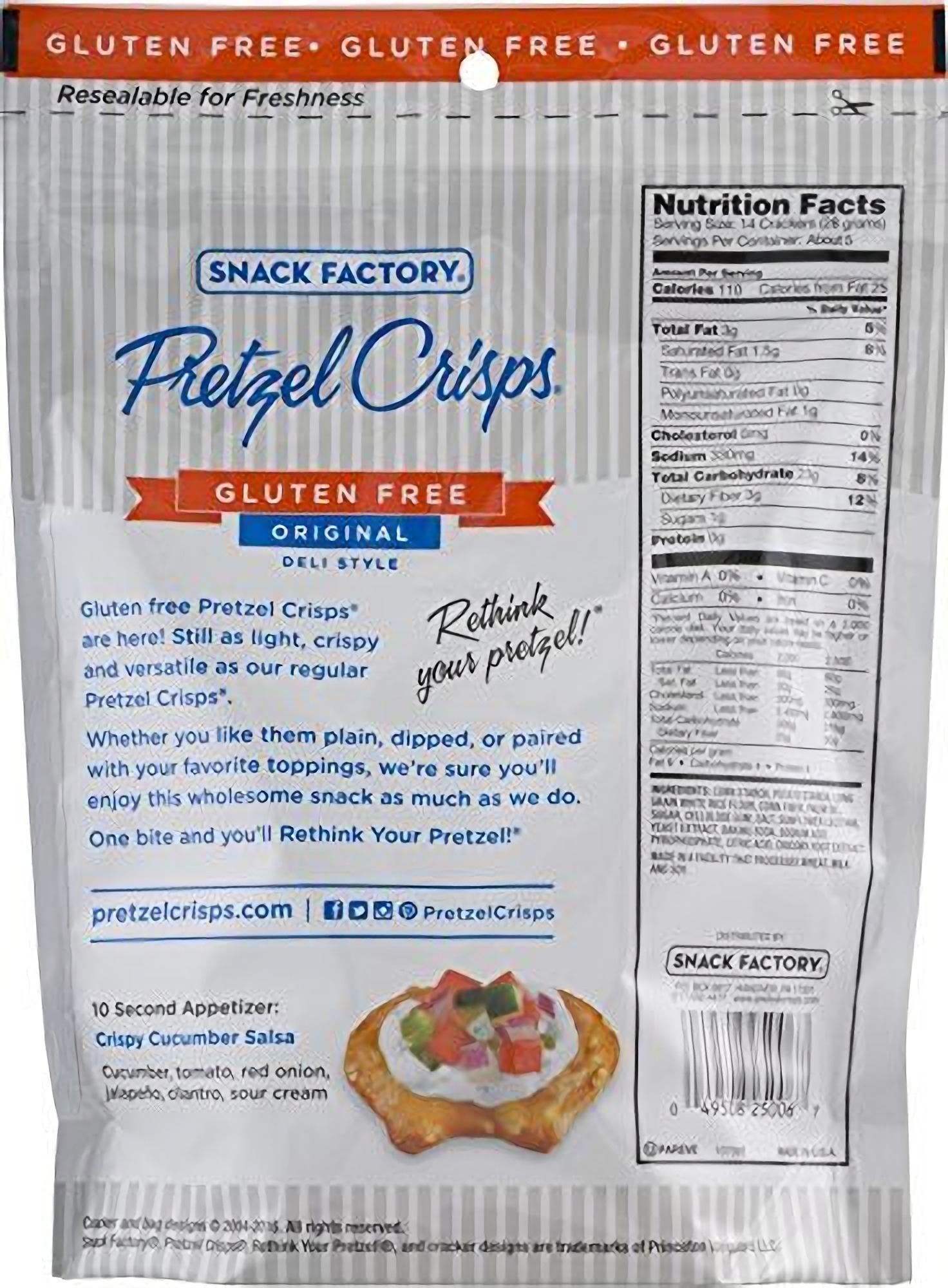 Snack Factory Pretzel Crisps, Gluten Free Original, 5 Ounce (Pack of 12) 4