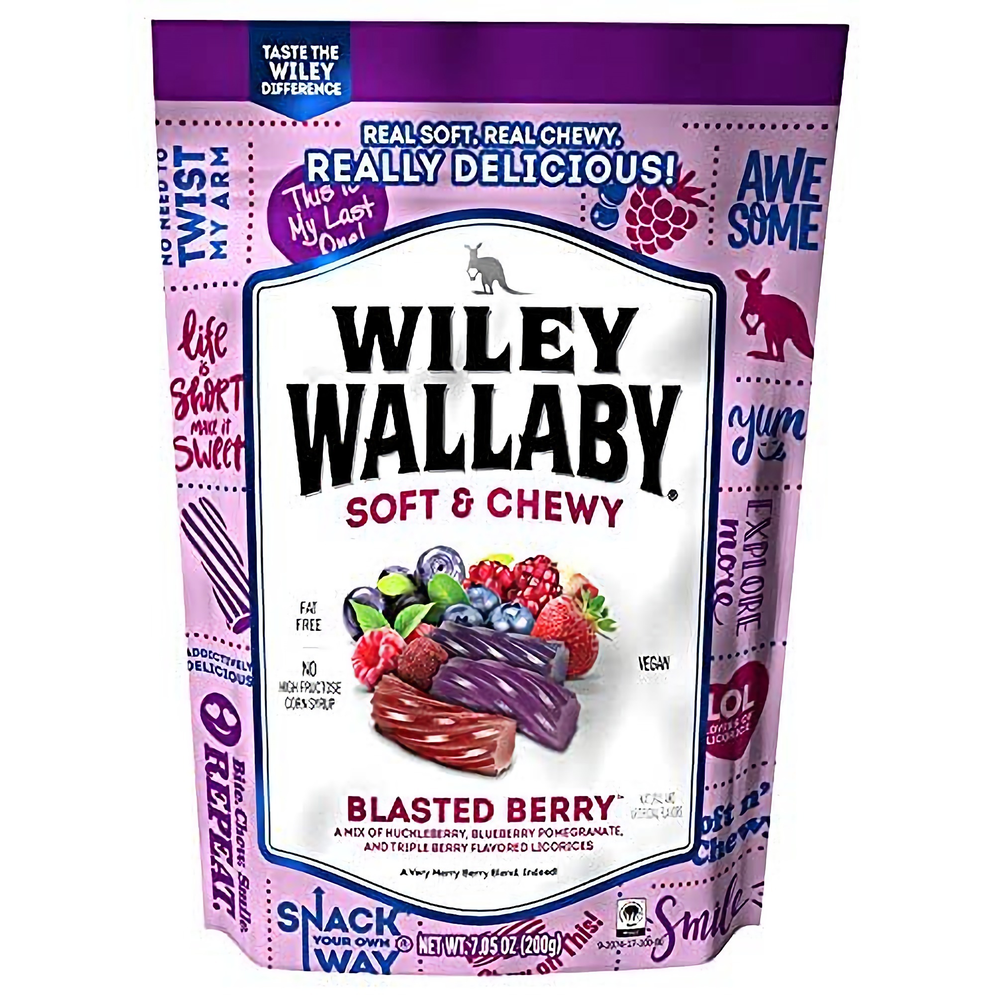 Wiley Wallaby Blasted Berry Licorice, 7.05 Ounce -- 12 per case.