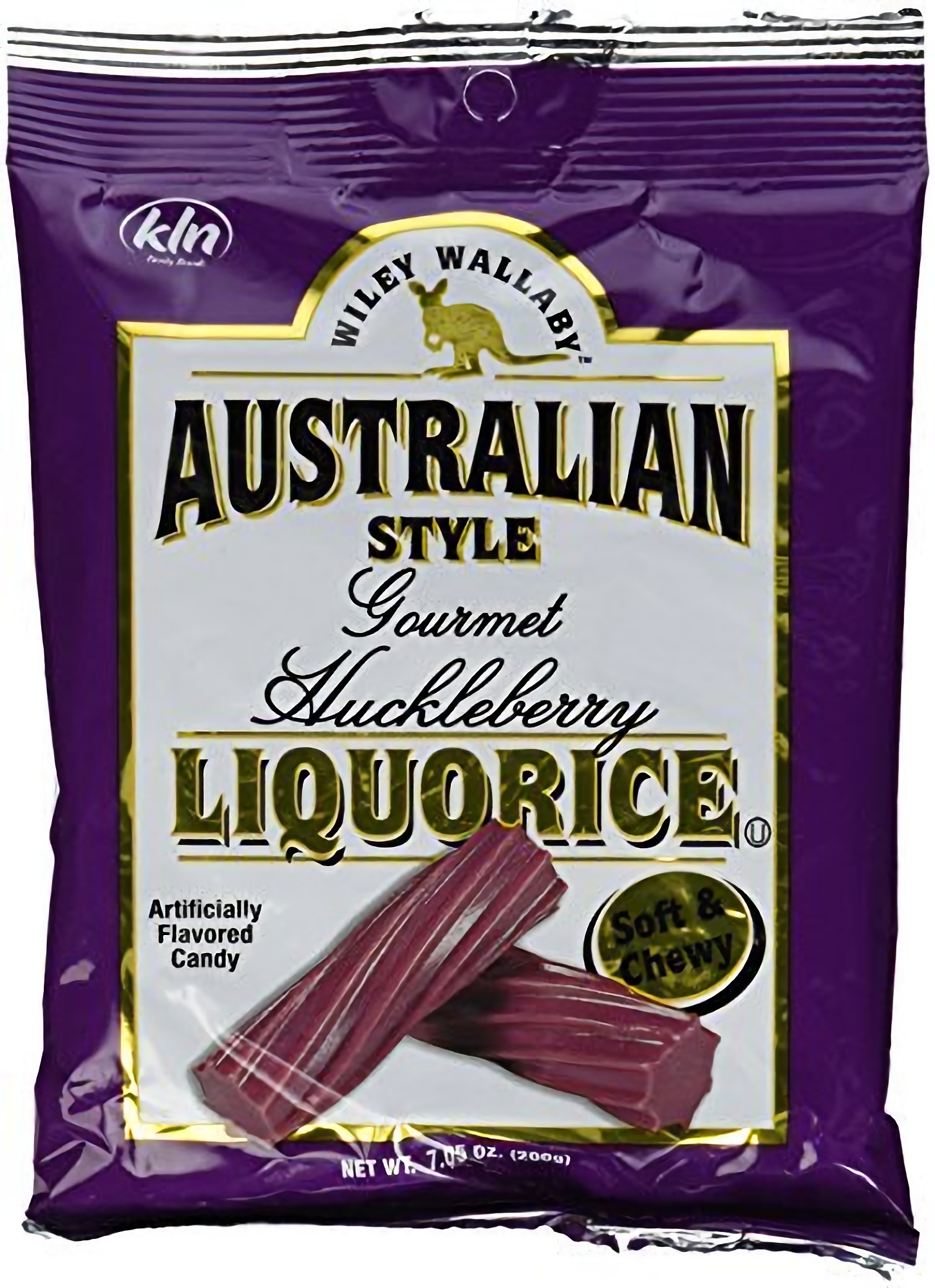 Kenny's Wiley Wallaby Liquorice, Huckleberry, 7.05 ounce (Pack of 12)