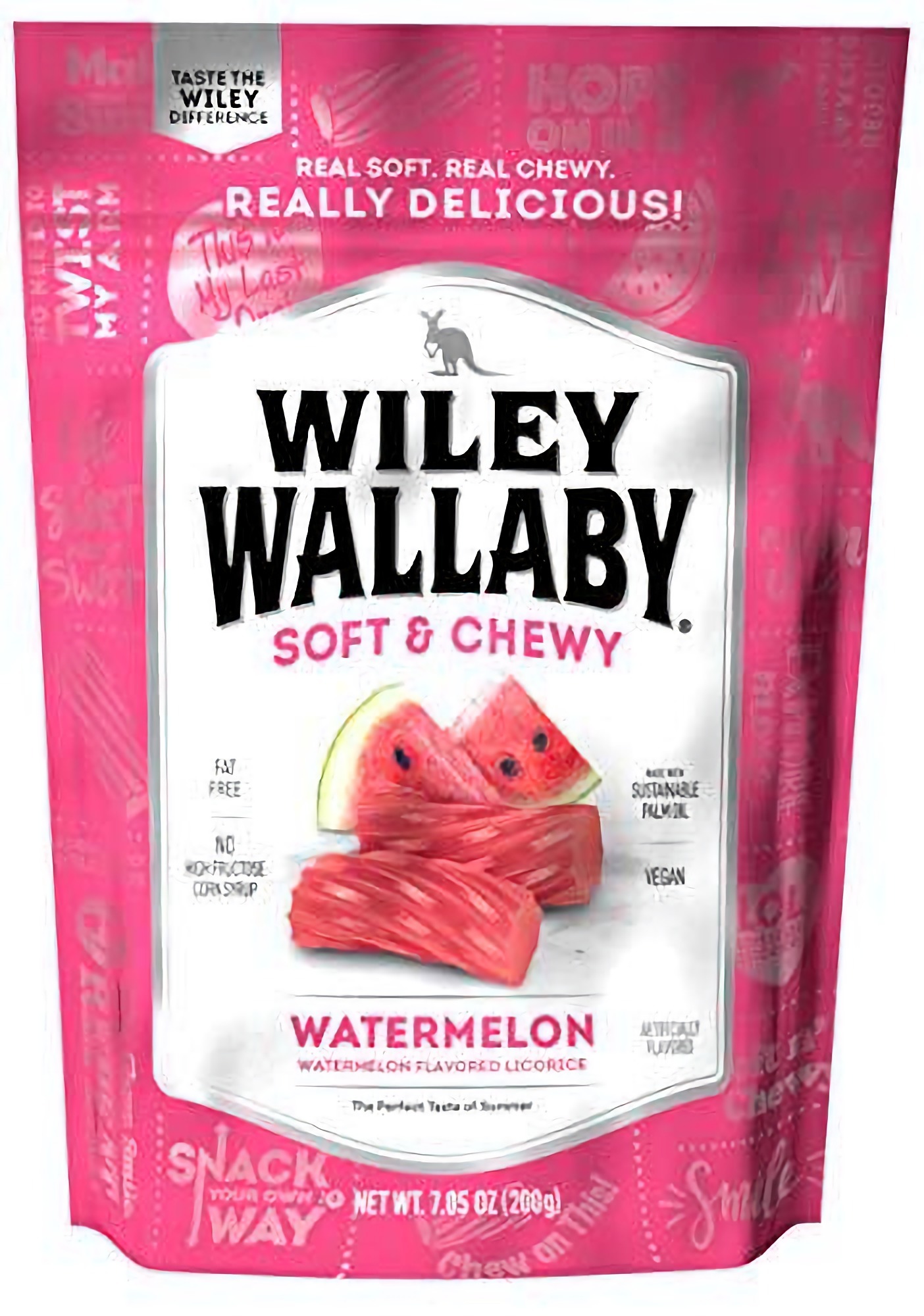 Wiley Wallaby Watermelon Soft and Chewy Licorice, 7.05 Ounce -- 12 per case.