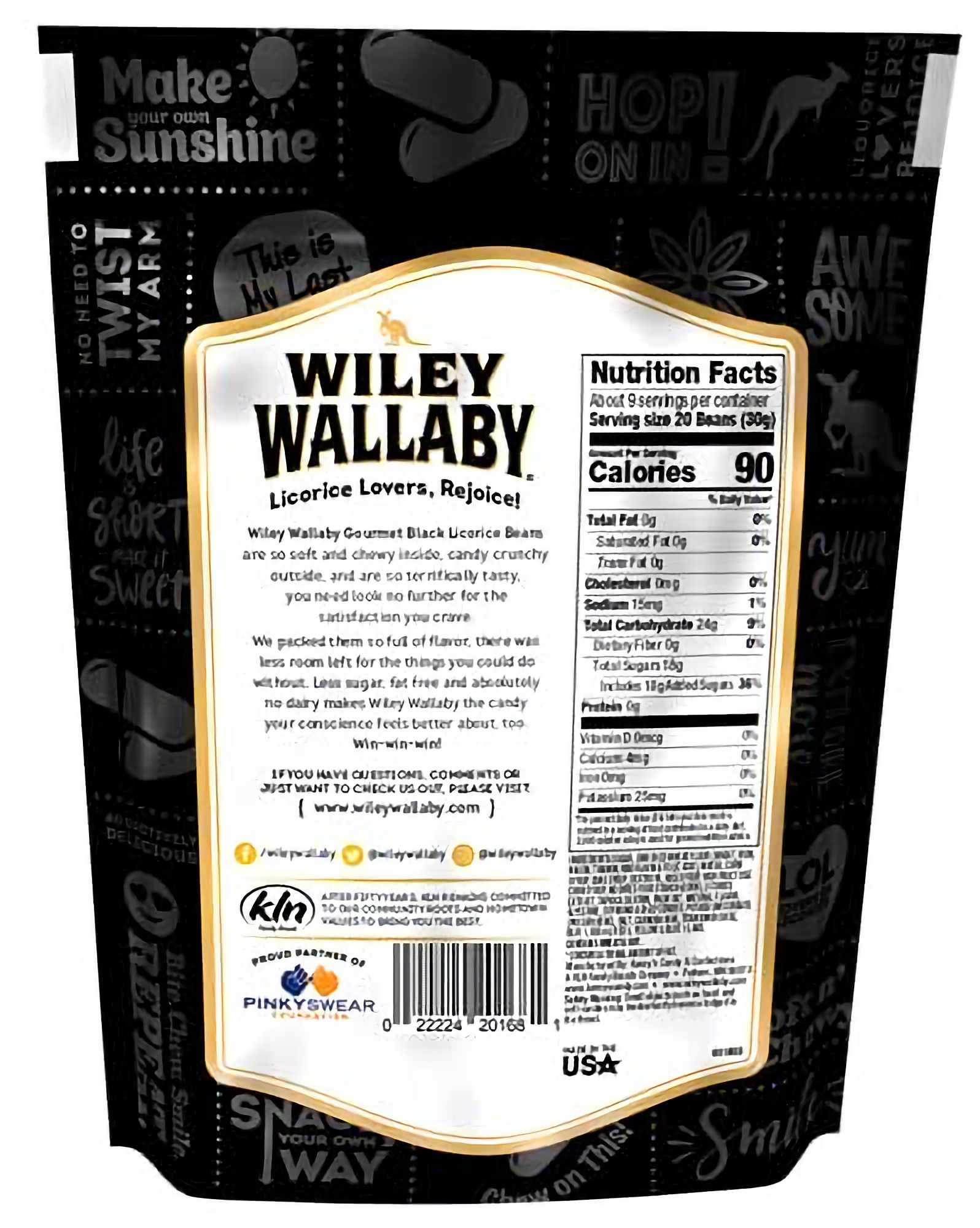 Wiley Wallaby Classic Black Licorice Beans, 7.05 Ounce Resealable Bags, 12 Count 4