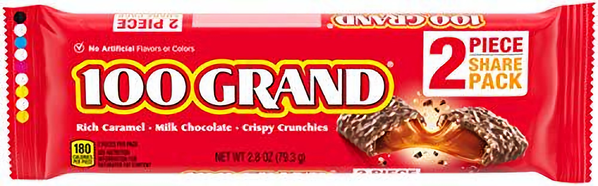 100 Grand Milk Chocolate Share Packs, 2.25 oz, Pack of 24 3