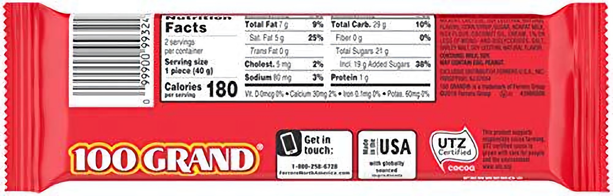 100 Grand Milk Chocolate Share Packs, 2.25 oz, Pack of 24 4