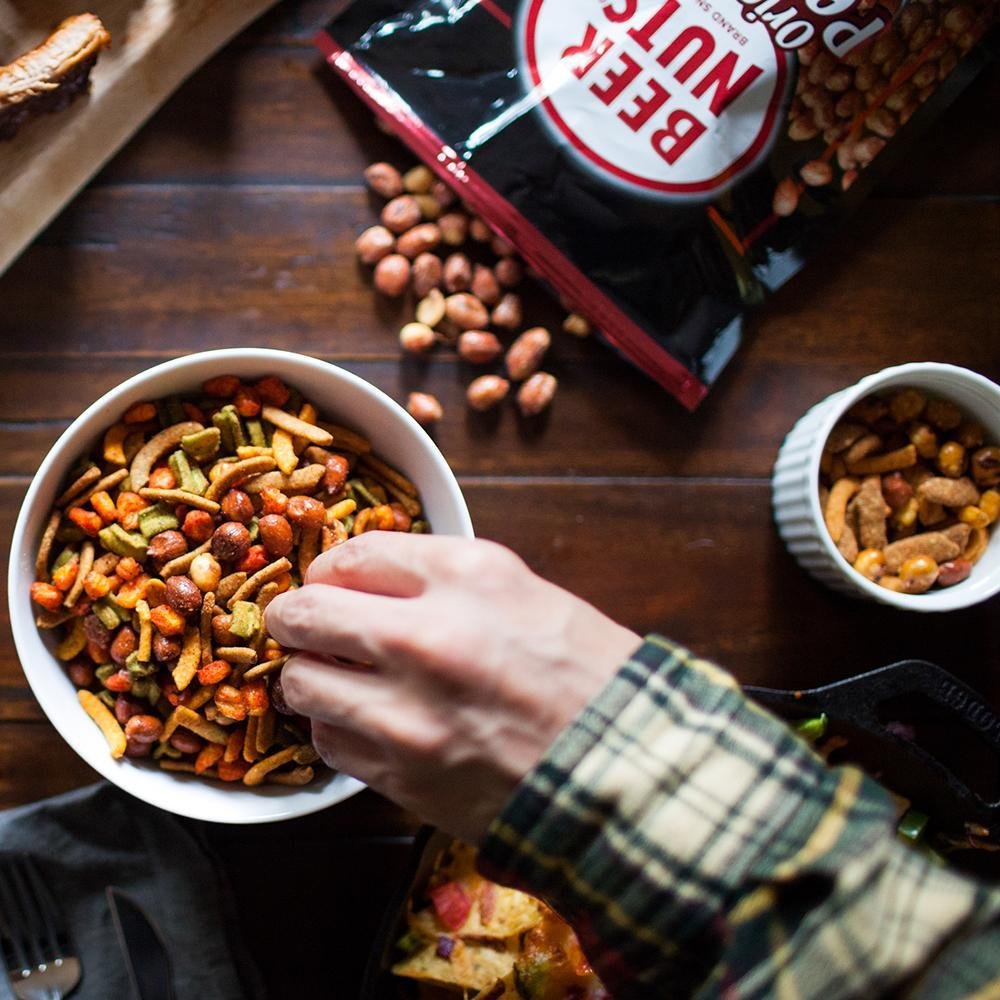 BEER NUTS Cantina Mix - 32 oz. Resealable Bag, Original Peanuts, Chili Lemon Roasted Corn, Black Bean Sticks, Guacamole 4