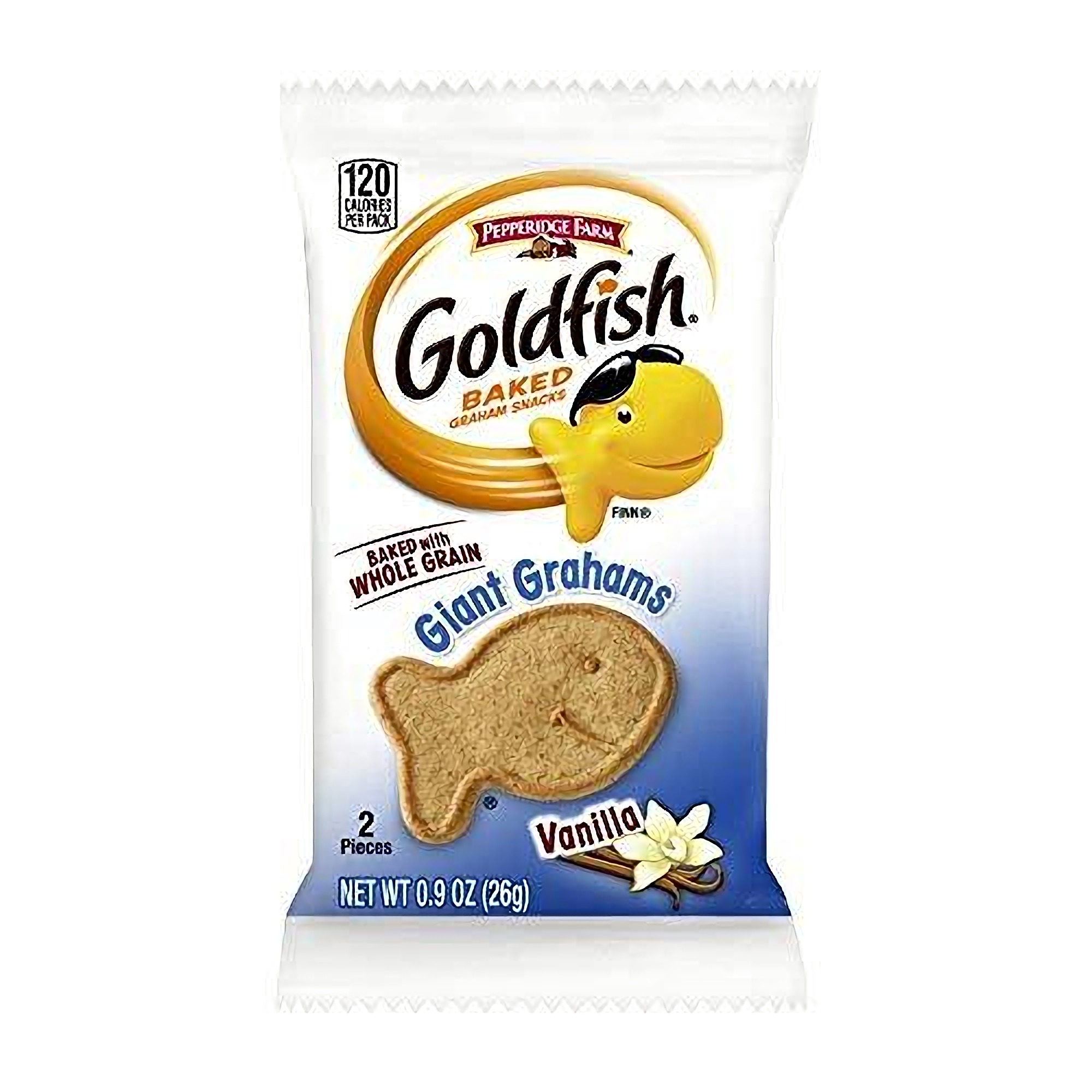 Pepperidge Farm Goldfish Whole Grain Giant Grahams, Vanilla, 0.9 Oz, (Pack of 300)