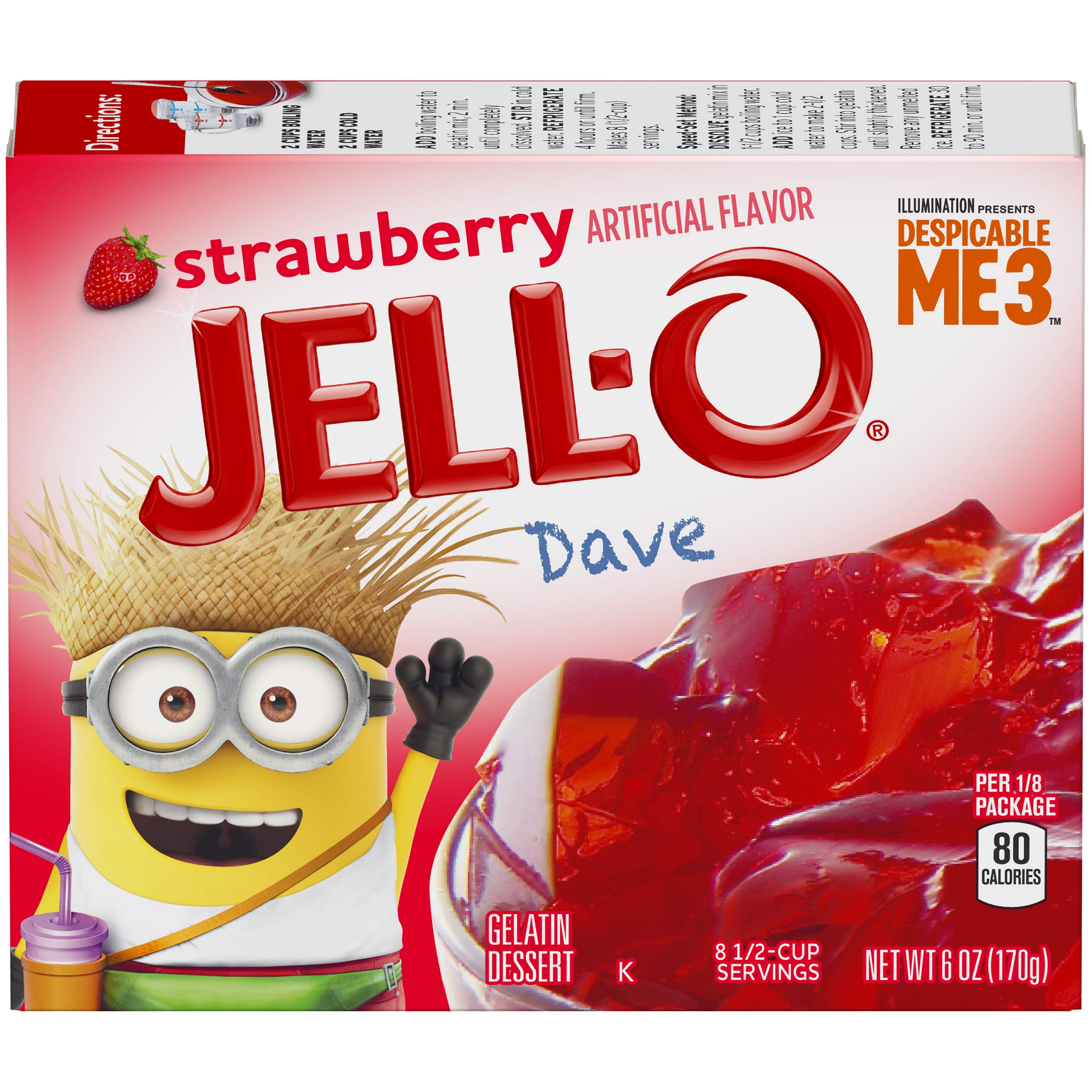 JELL-O Strawberry Gelatin Dessert Mix (6 oz Boxes, Pack of 24) 2