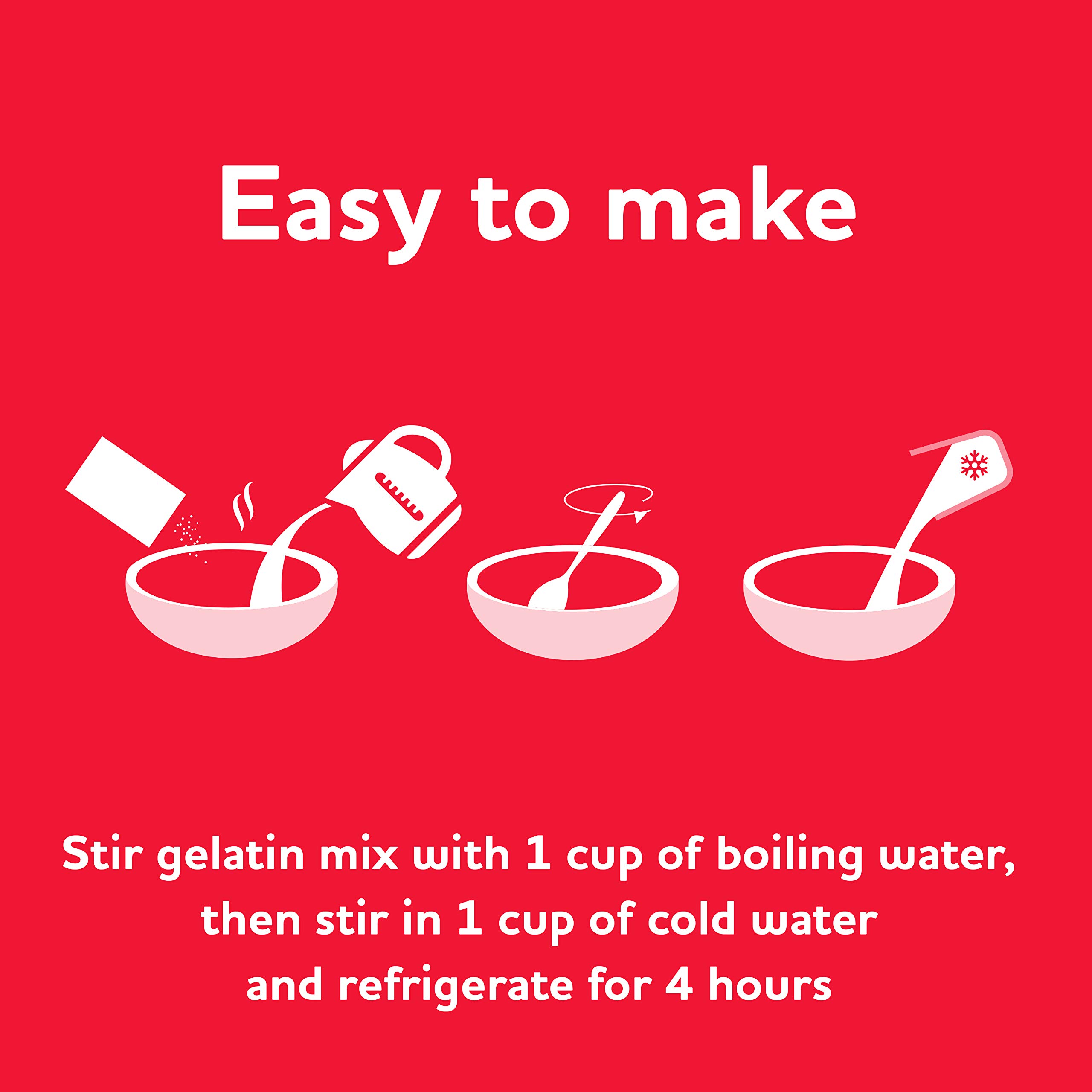 JELL-O Strawberry Gelatin Dessert Mix (6 oz Boxes, Pack of 24) 6