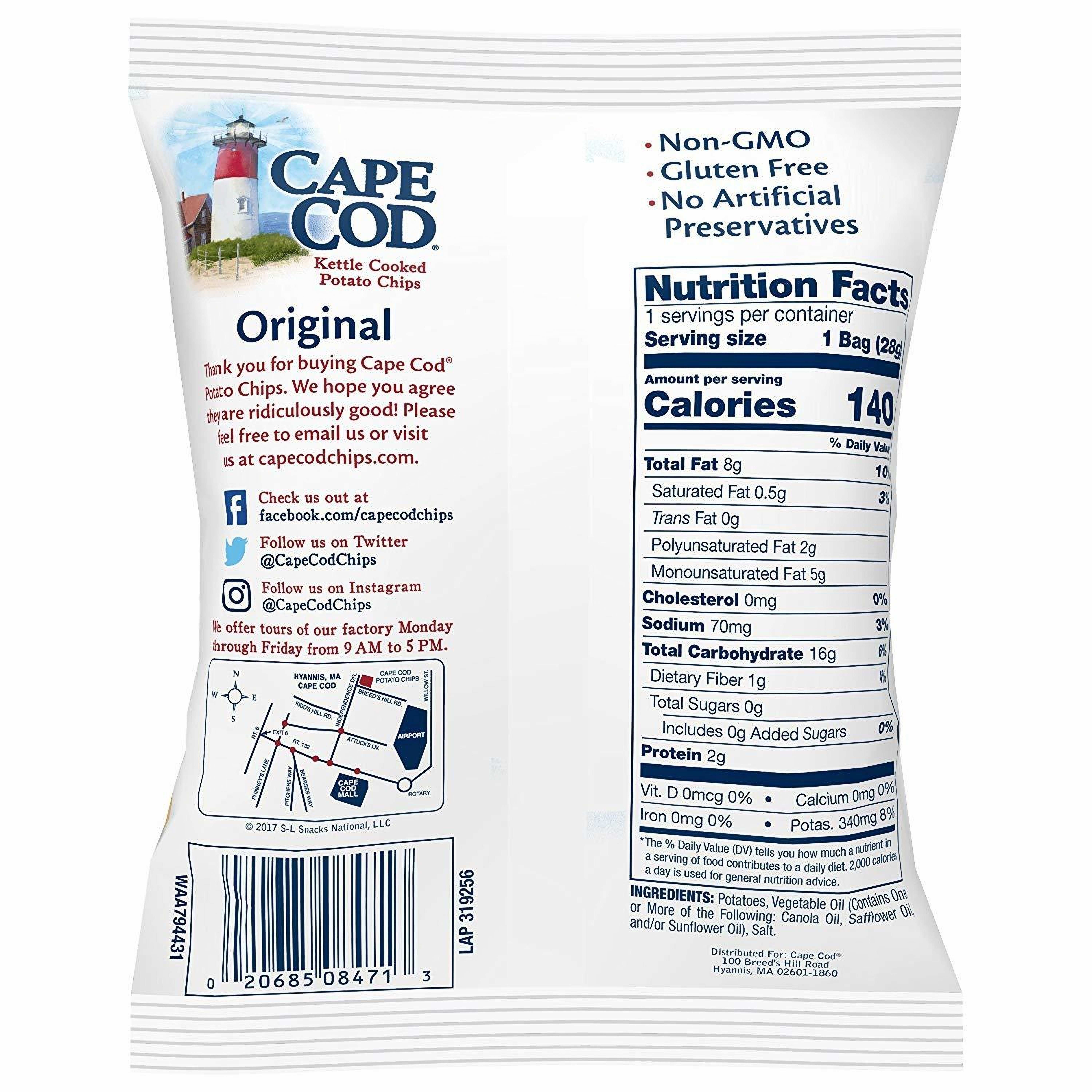 Cape Cod Original Kettle Cooked Potato Chips, Gluten-Free 1oz Bag (Pack of 24, Total of 24 Oz) 4