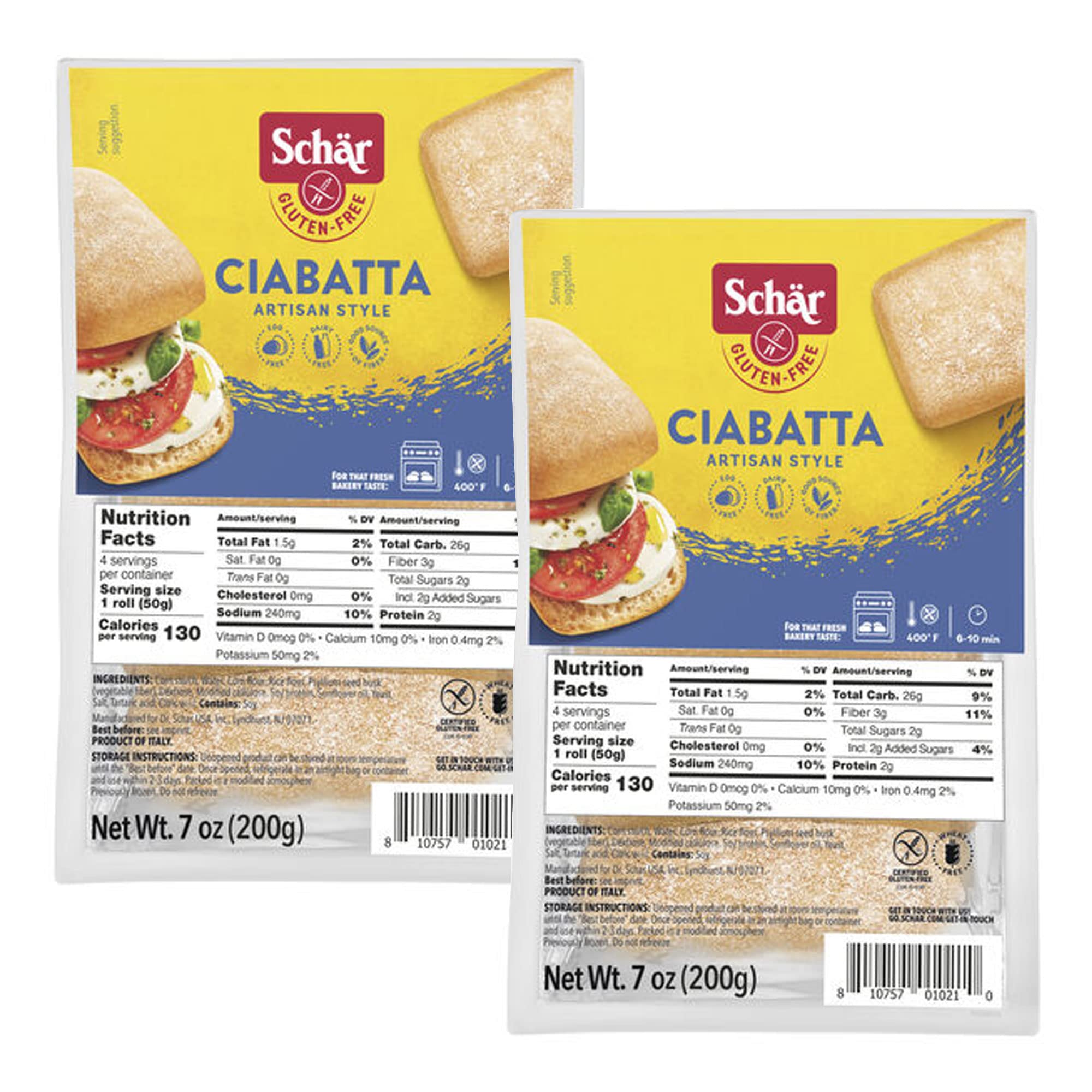 Schar - Ciabatta Rolls - Certified Gluten Free - No GMO's, or Wheat - Dairy Free - (7.0 oz) 2 Pack 3