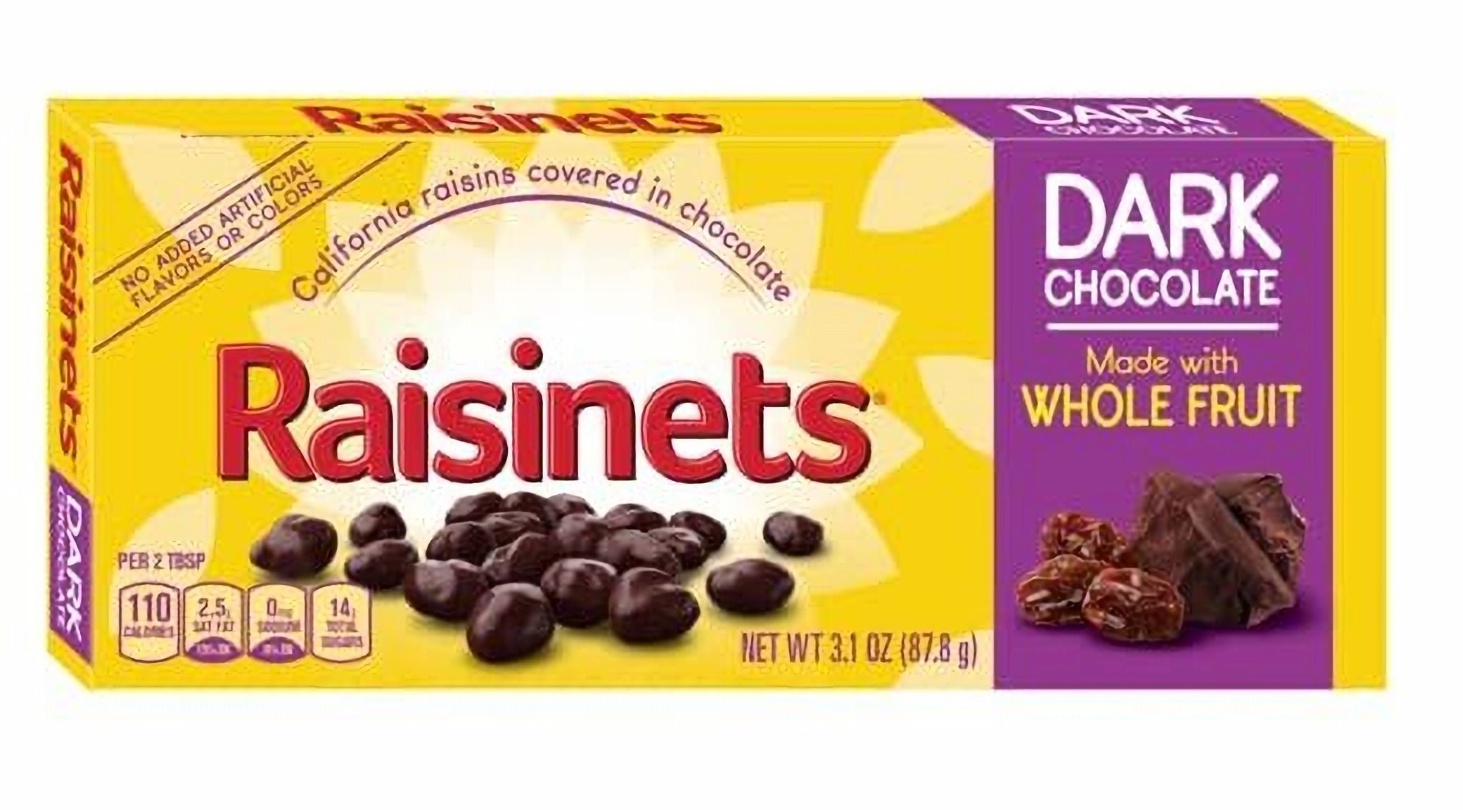 Raisinets, Dark Chocolate Covered California Raisins, Movie Theater Candy Box, 3.1 oz each, Bulk 15 Pack