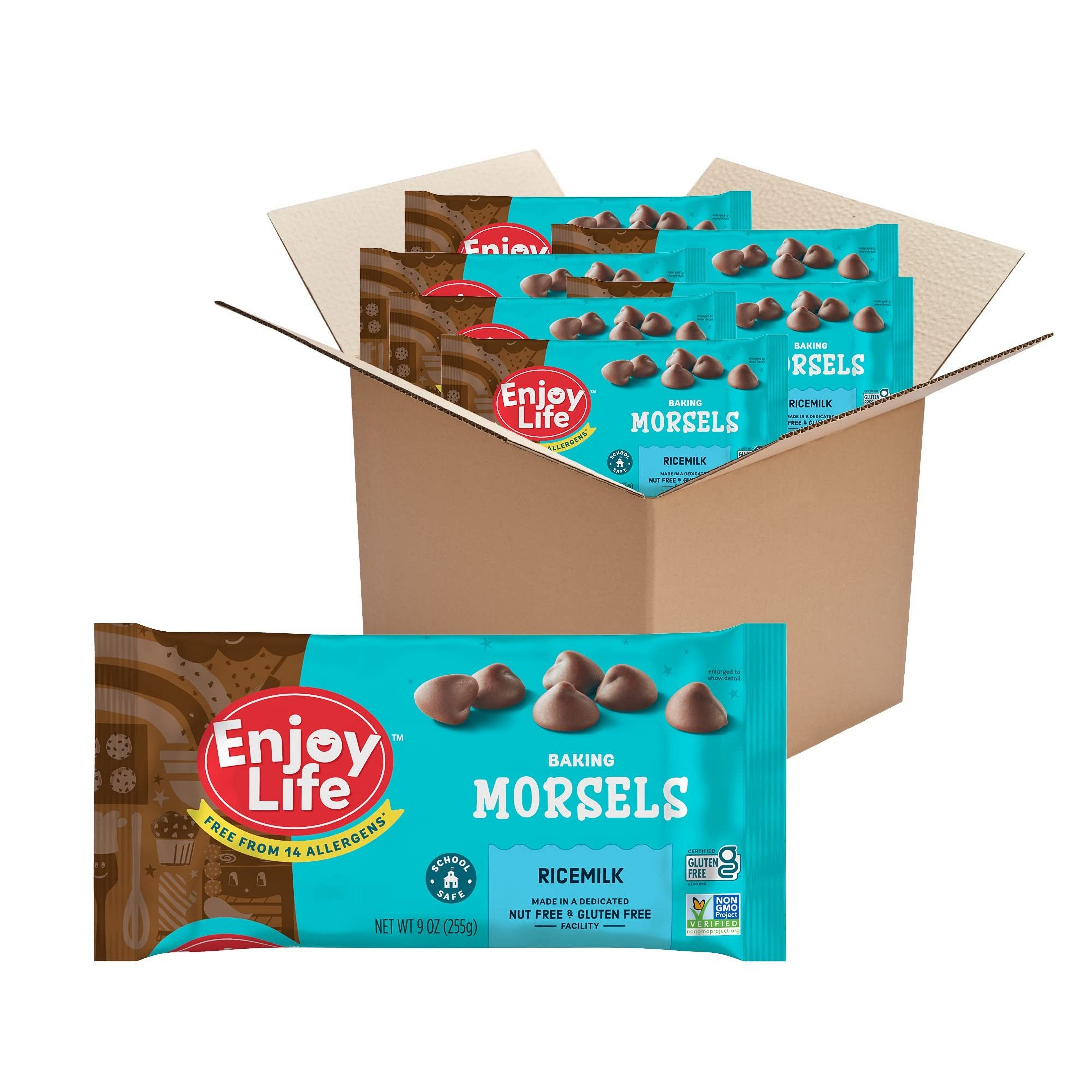 Enjoy Life Ricemilk Baking Morsels Milk Chocolate Flavor, Gluten Free, School Safe, Non GMO, Dairy Free, Soy Free, Vegan | 6 Bags 2