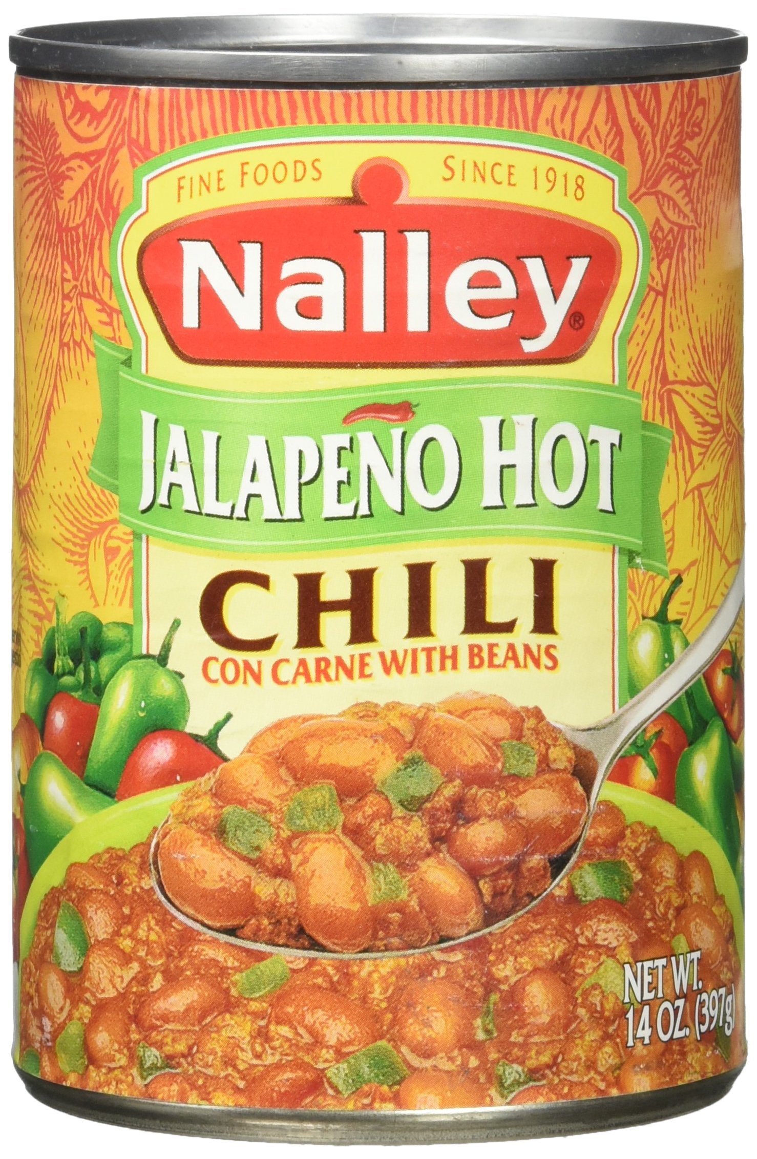 Nalley Jalapeno Hot Chili Con Carne with Beans, 14-Ounce Cans (Pack of 8) 2