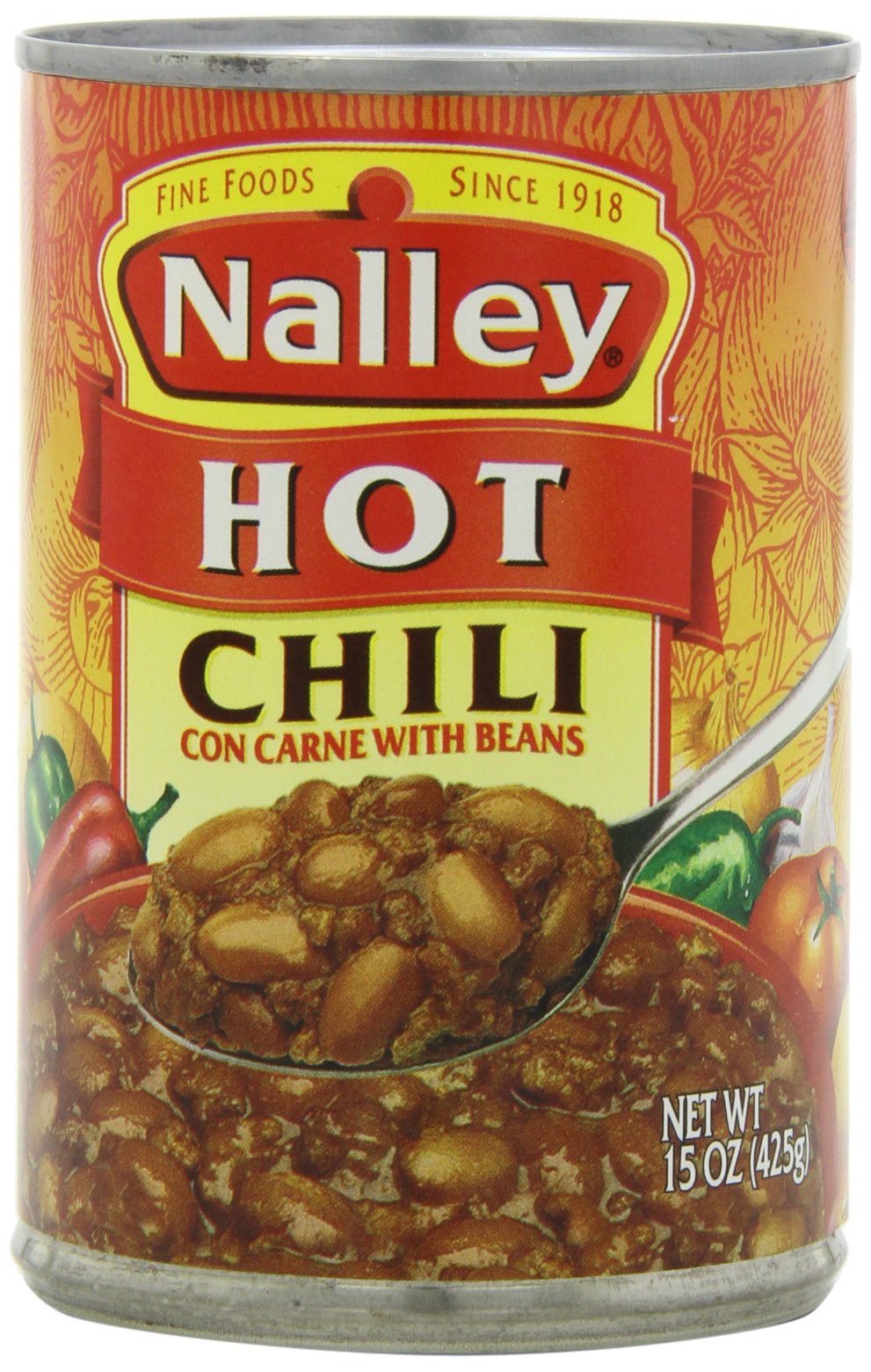 Nalley Hot Chili with Beans, 14-Ounce Cans (Pack of 8) 2