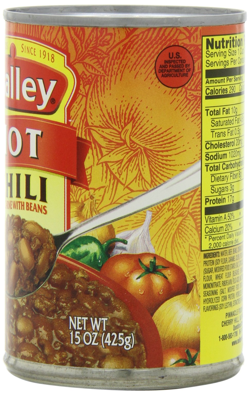 Nalley Hot Chili with Beans, 14-Ounce Cans (Pack of 8) 3