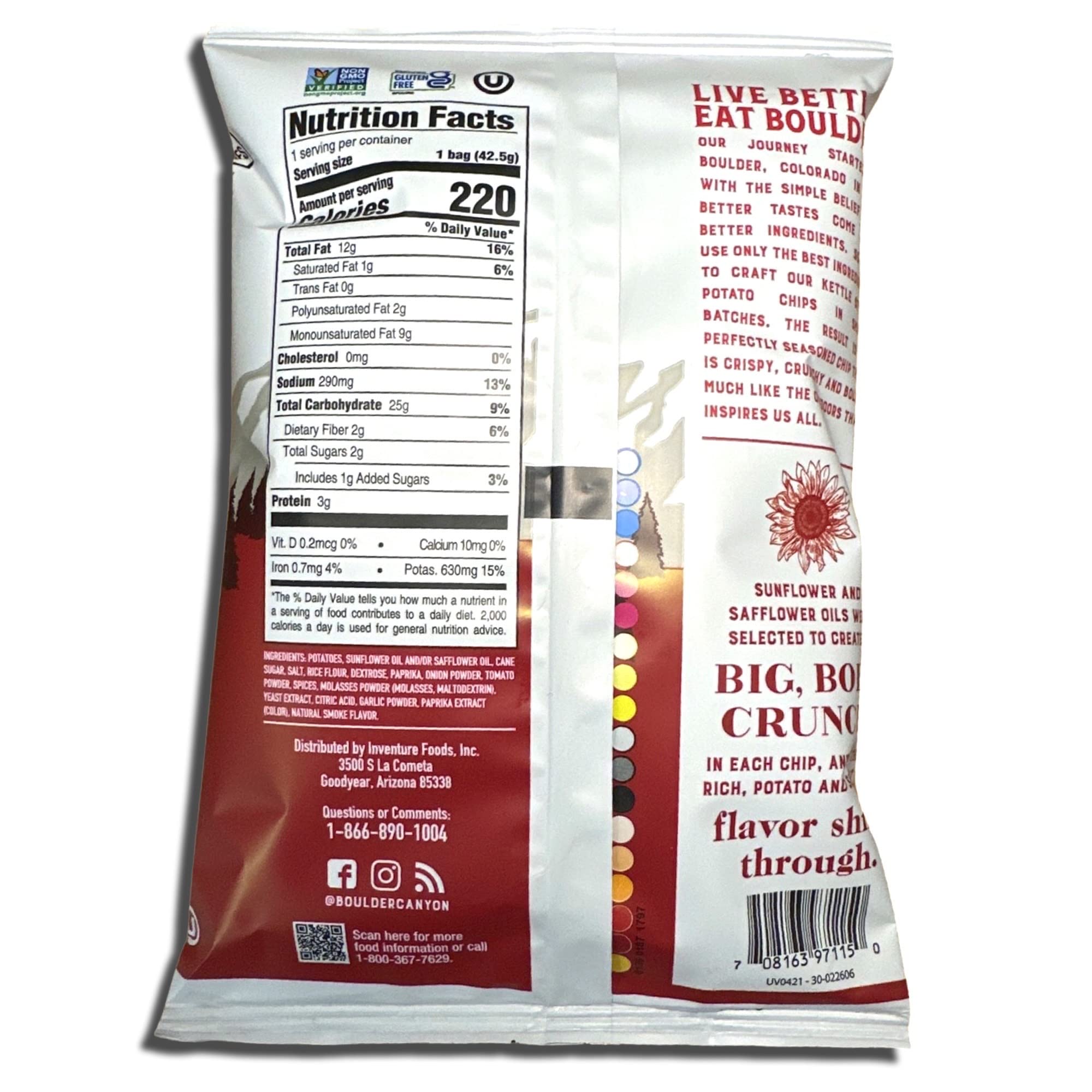 Kettle Style Potato Chips from Boulder | 1.5 Oz | (Hickory BBQ, 10 Bags) 3