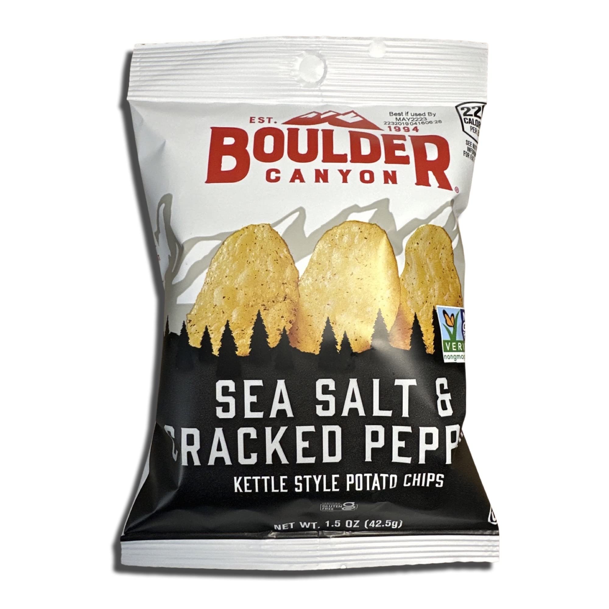 Kettle Style Potato Chips from Boulder | 1.5 Oz | (Cracked Pepper, 10 Bags) 3