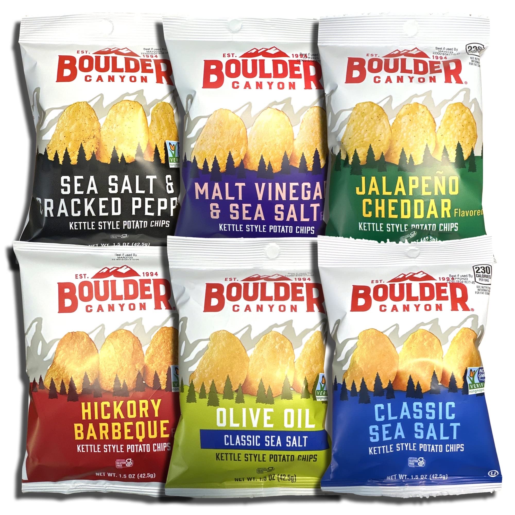 Kettle Style Potato Chips from Boulder | 1.5 Oz | (Cracked Pepper, 10 Bags) 5