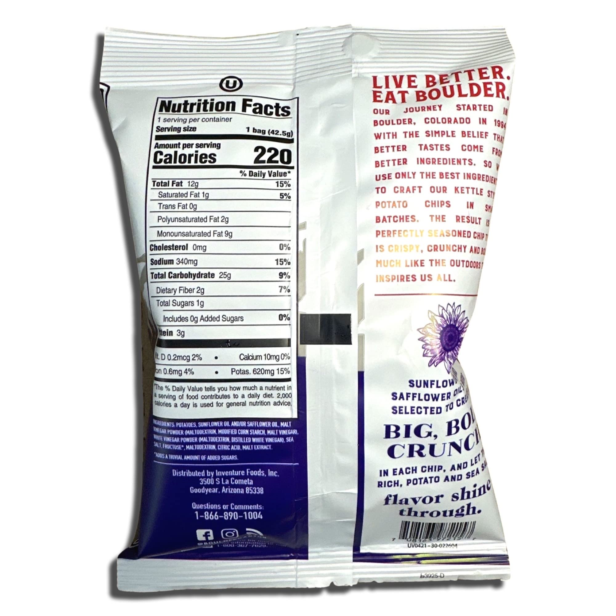 Kettle Style Potato Chips from Boulder | 1.5 Oz | (Malt Vinegar, 10 Bags) 2