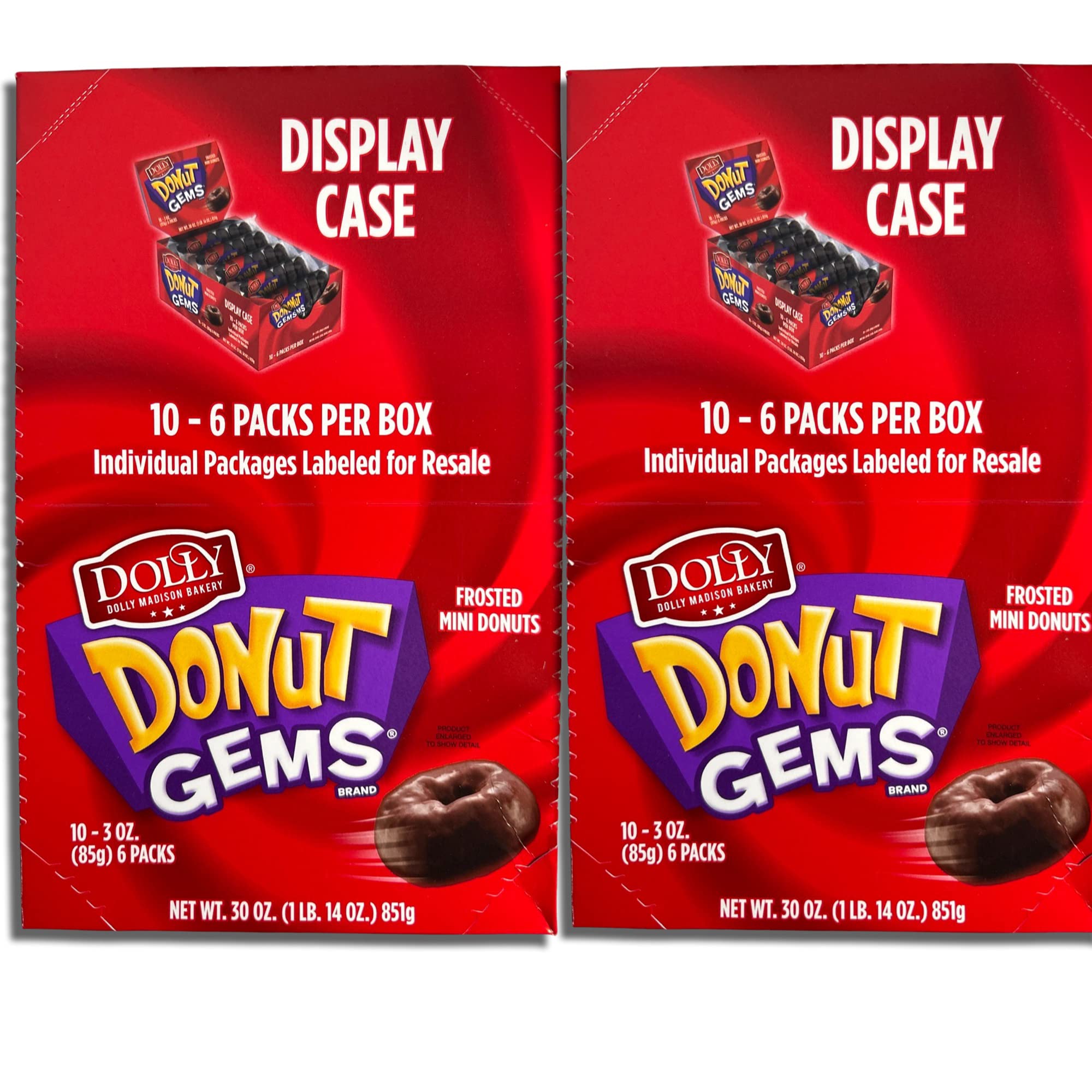 Dolly Madison Chocolate Frosted Donut Gems Mini Donuts Donettes Bulk Value Pack | 20 Packs (120 Donuts) 3