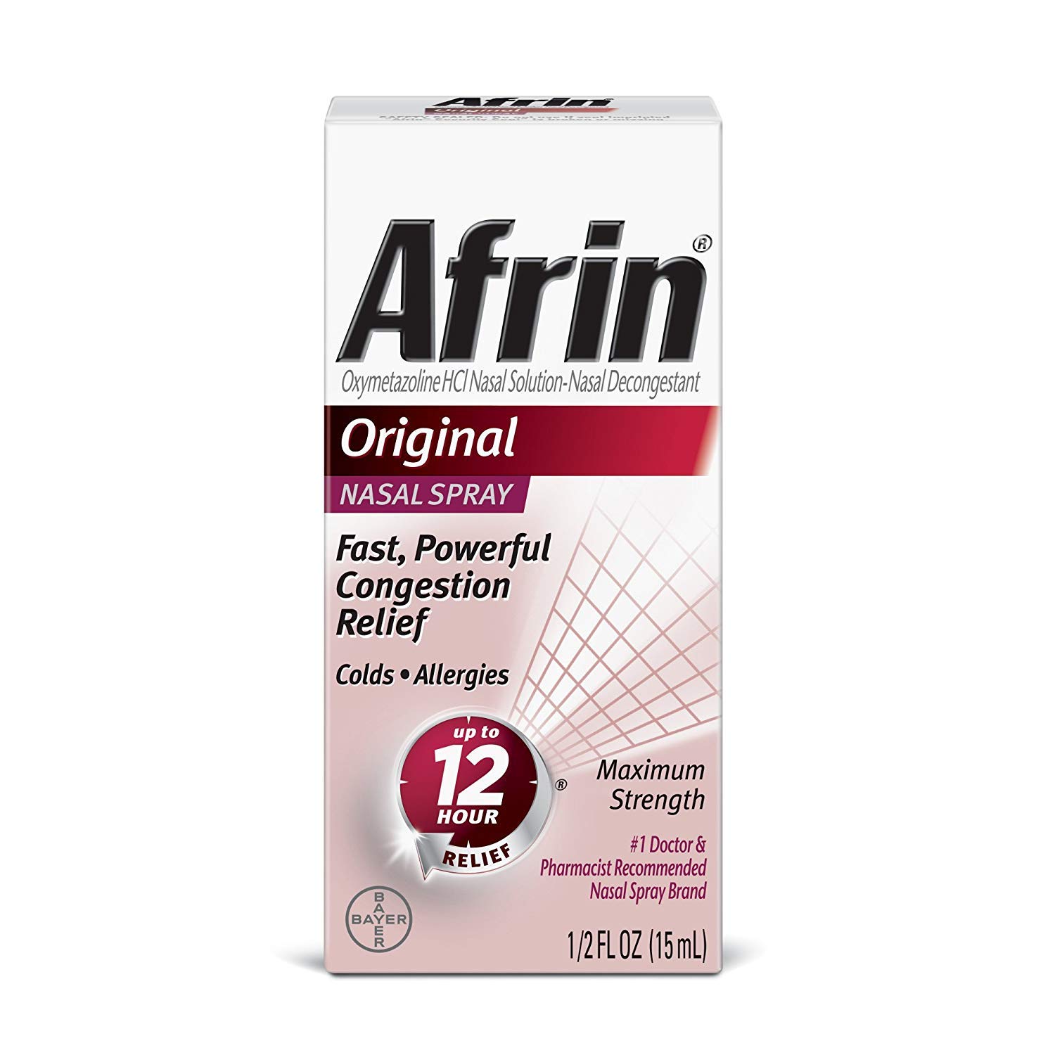 Afrin Nasal Spray 12 Hour Relief, Original, 0.5 fl oz (Pack of 6) 2