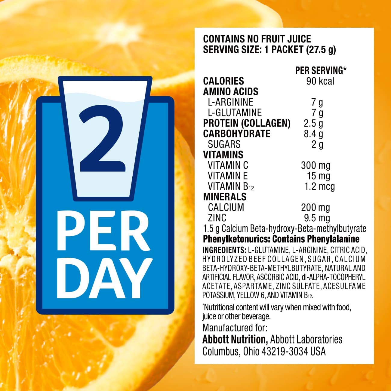 Juven Therapeutic Nutrition Drink Mix Powder for Wound Healing Support, Includes Collagen Protein, Orange, 30 Count 6